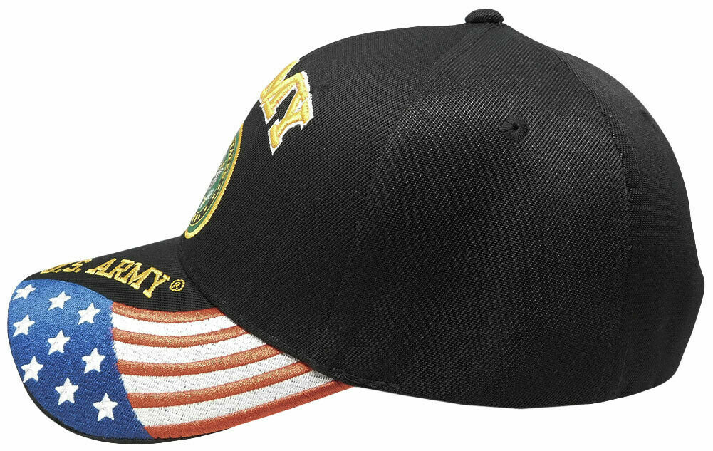 U.S. Army Cap Baseball Caps Licensed Veteran Military BLACK Hat CAP