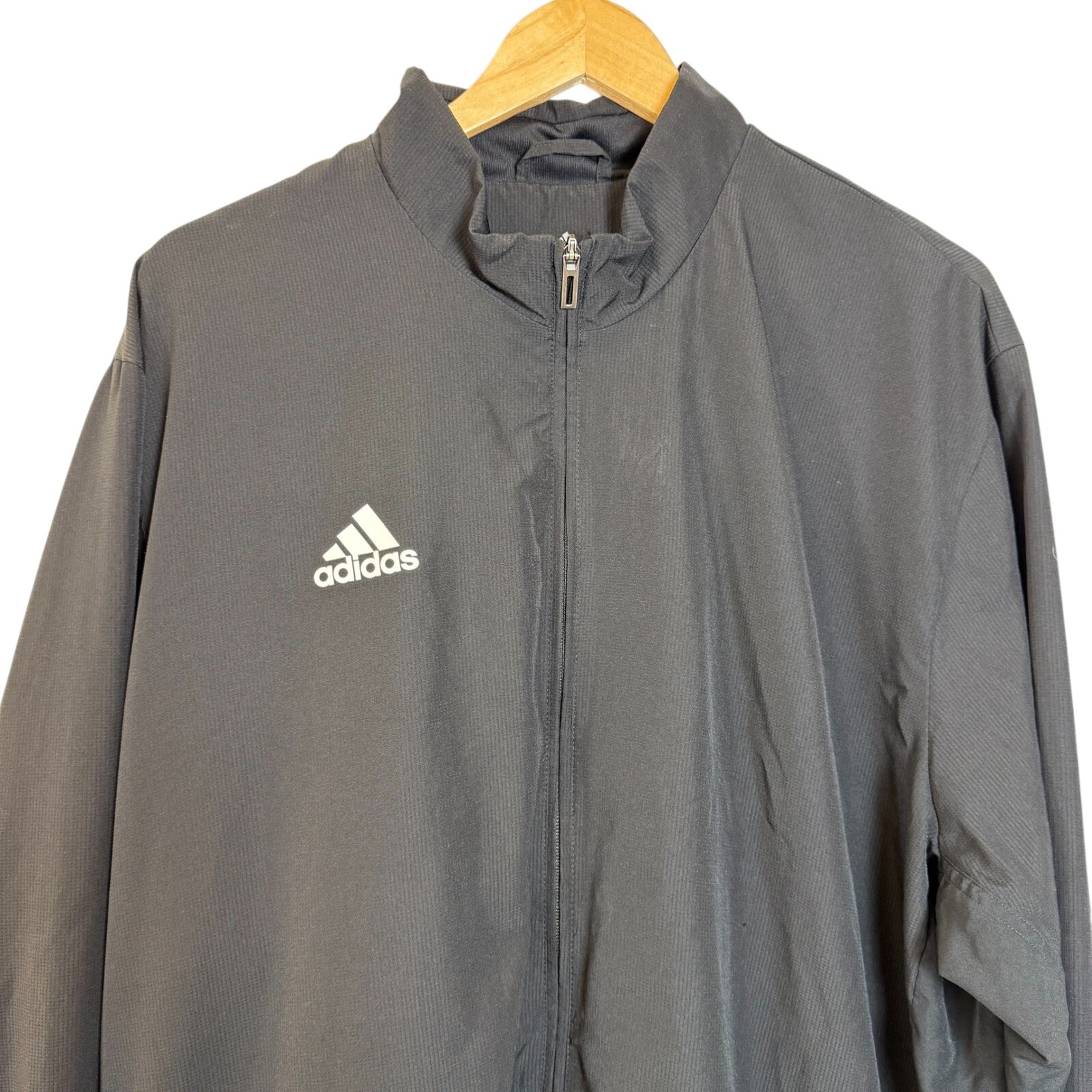 Adidas Jacket Men’s 2XL Aeroready Black Full Zip Windbreaker All Season DW6876