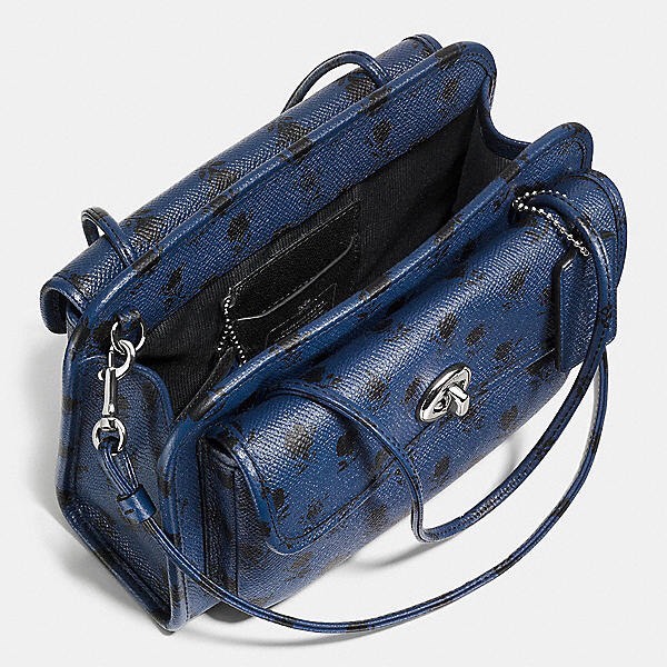 COACH CADY Crossbody Handbag in Printed Crossgrain Leather F34471 Blue Badlands