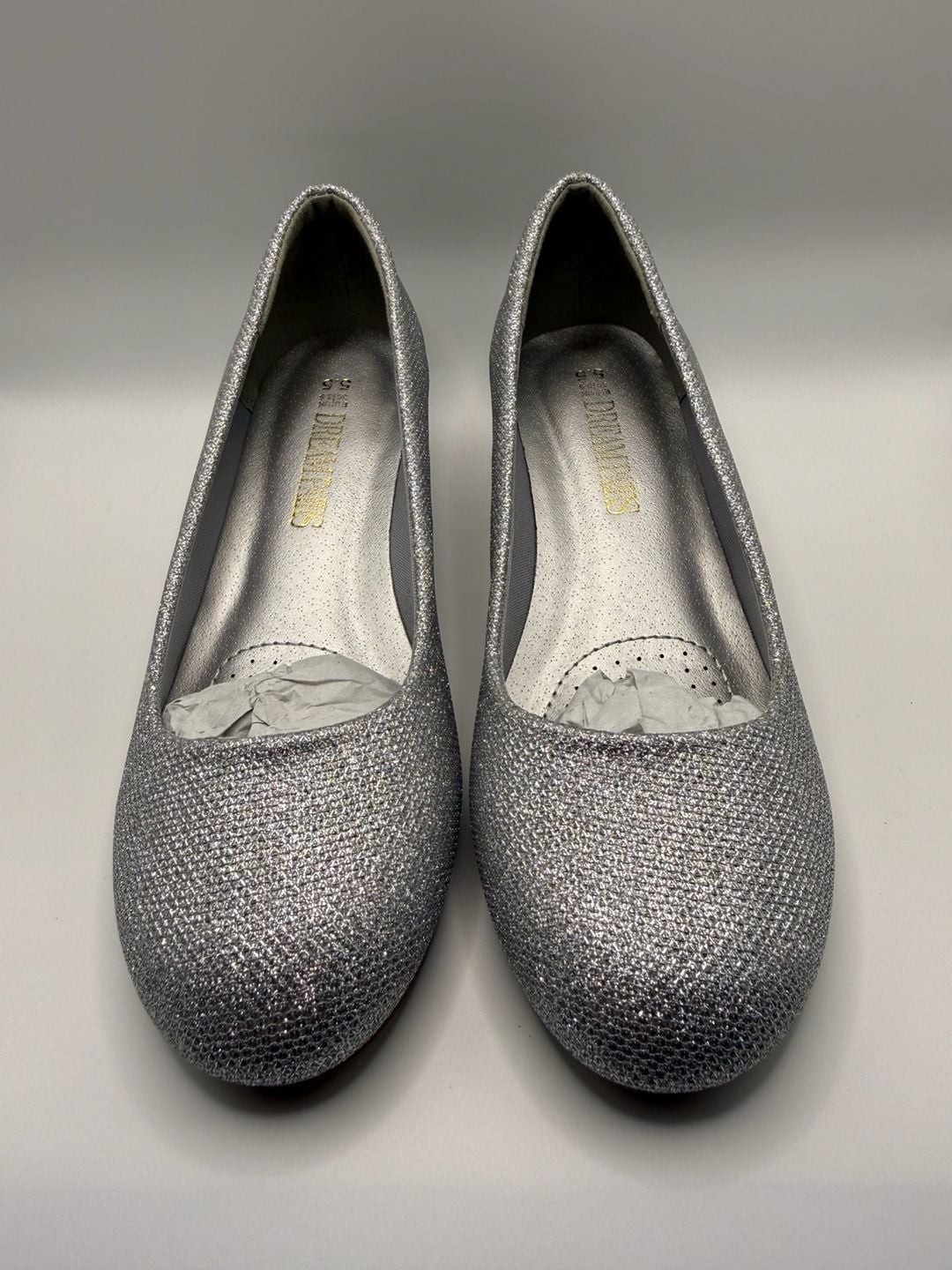 Dream Pairs Women’s Debbie Silver Glitter Low Wedge Pumps