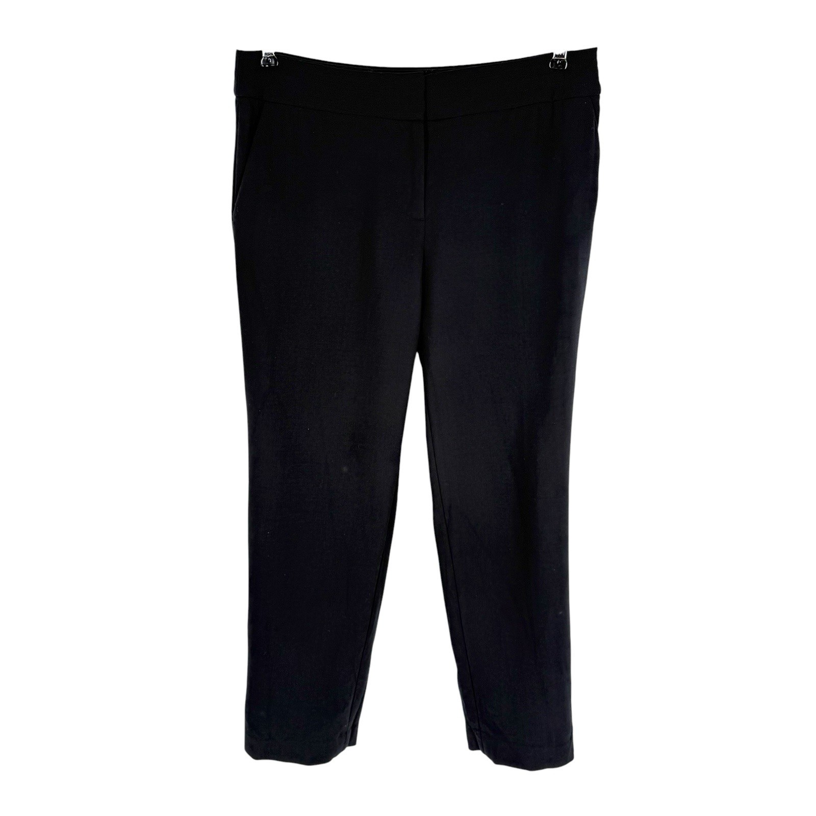 J Crew Stretch Wool Ankle Pants Womens Size 6 Black Classic Preppy 26.5in