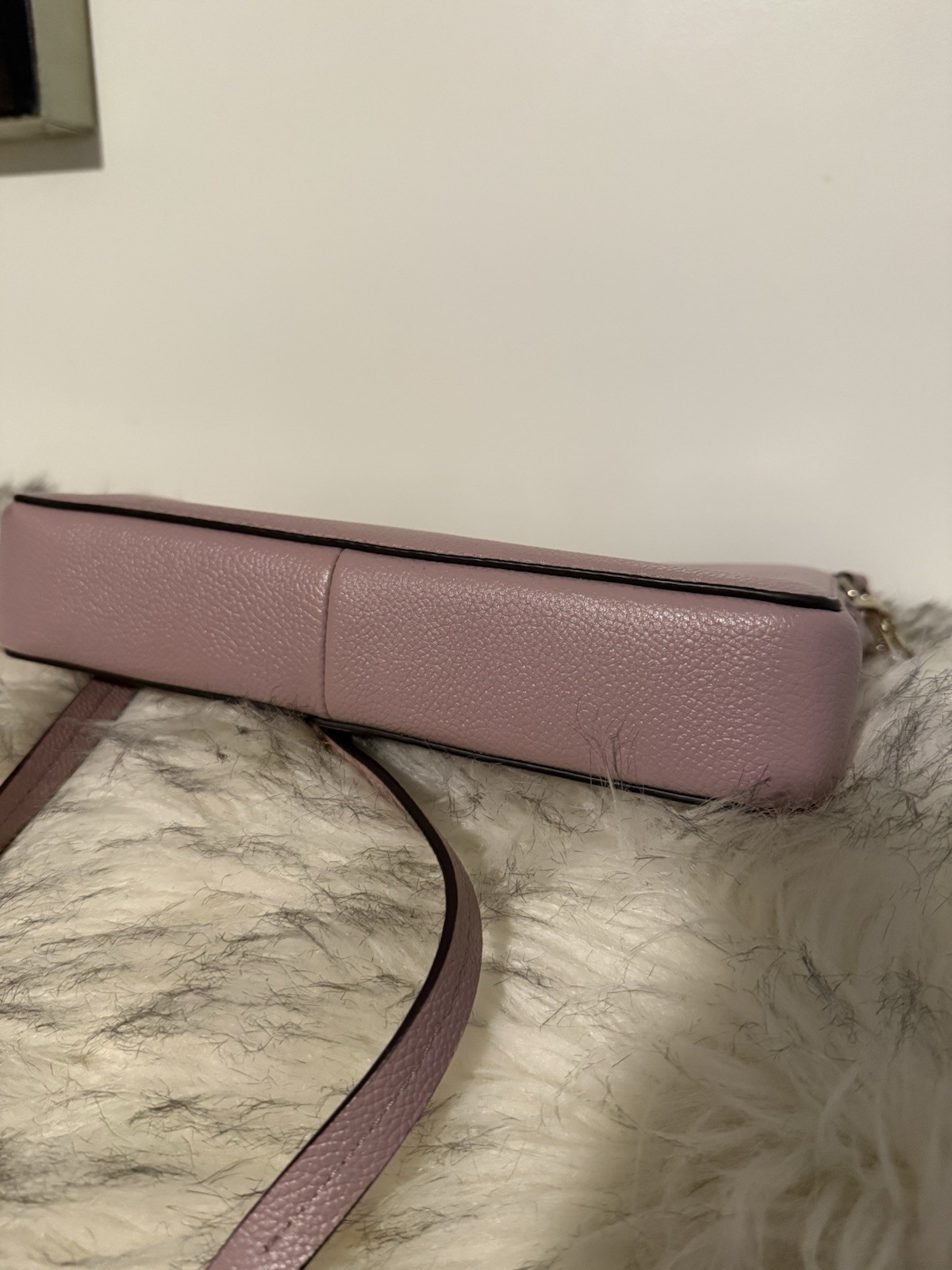 kate spade new york Pink Pebbled Small Crossbody Zip Top Bag Gold Hardware