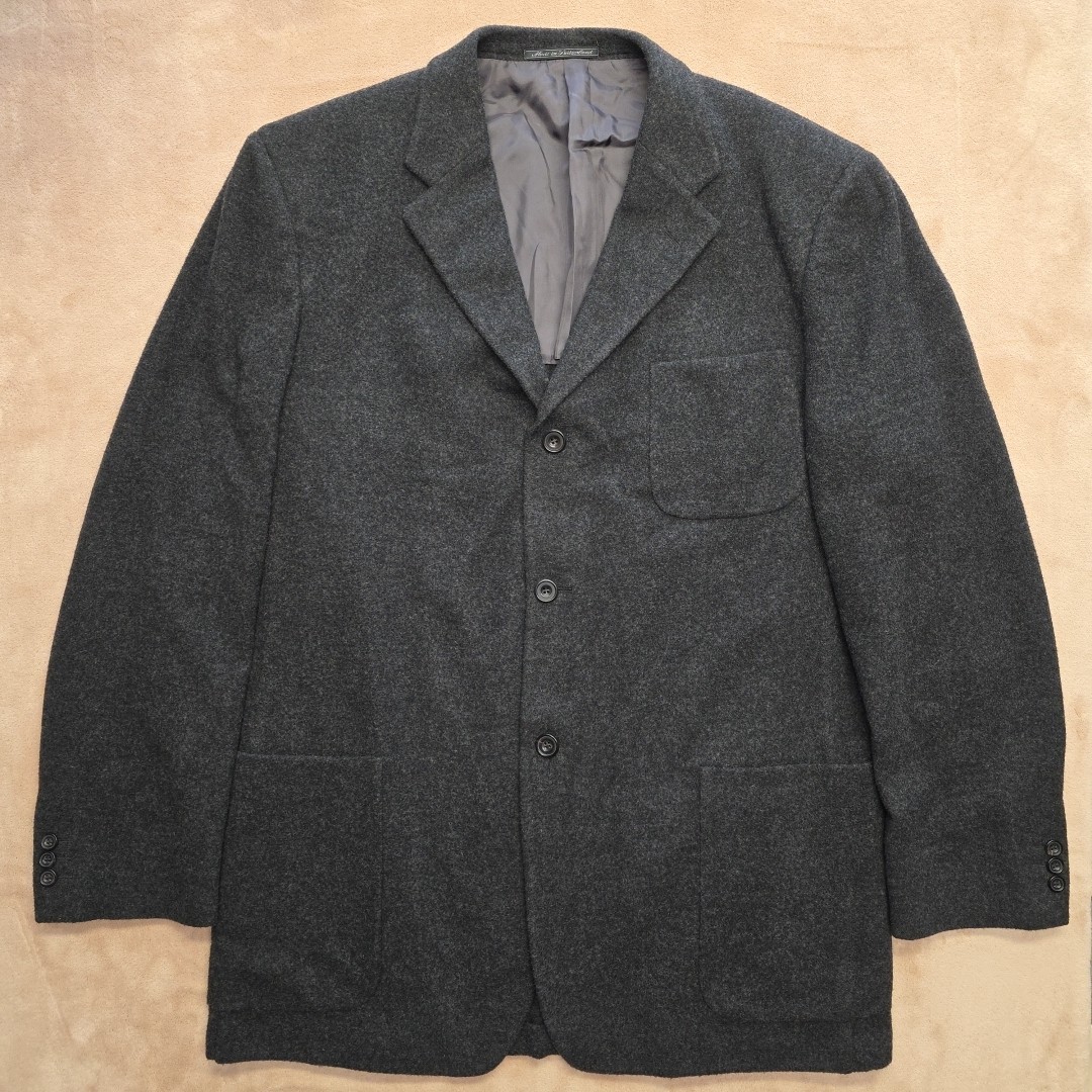 Ermendgildo Zegna Blazer 90% Wool 10 % Cashmere Size 58 Color Gray Elegant