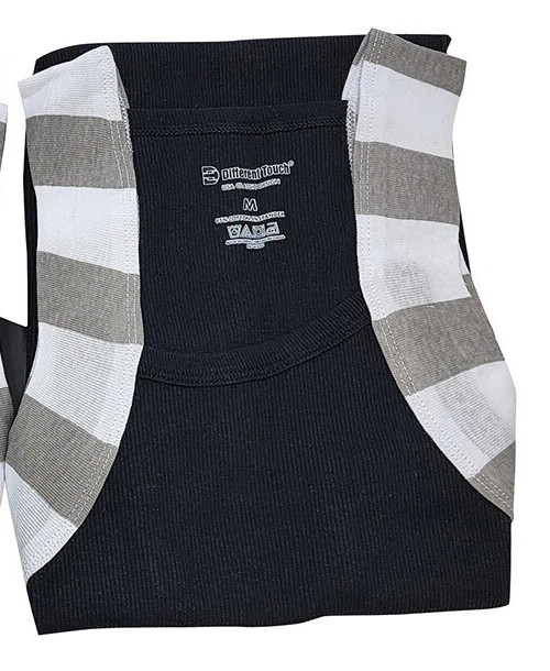 Different Touch XL Men Square Cut G-unit Style Tone Trim Tank Top A-shirts