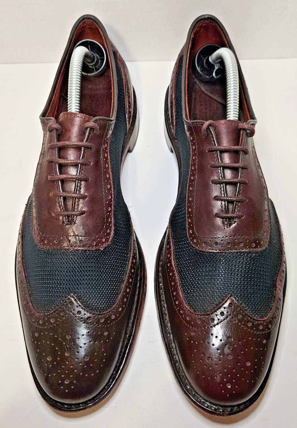 Allen Edmonds Strawfut Brown Leather Wingtip Ventilated Mesh Oxford Shoes 10.5 B
