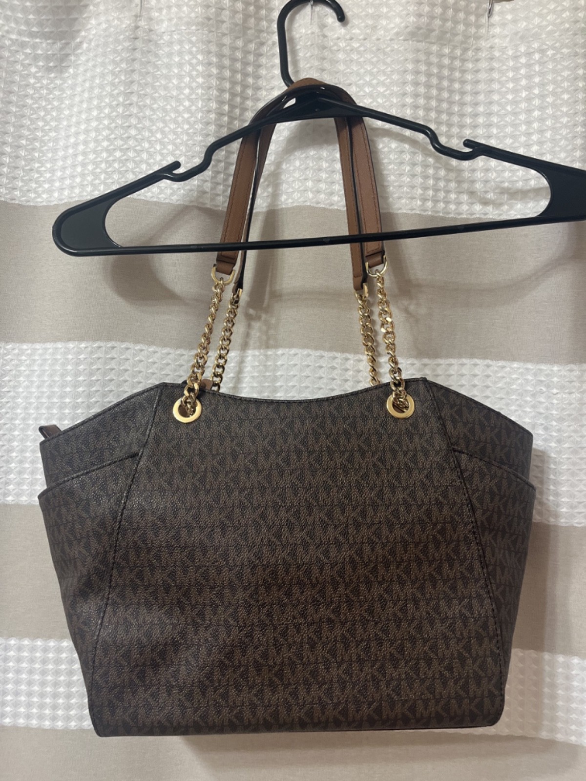 Michael Kors Authentic Brown Tote Handbag Barely Used with MK Logo