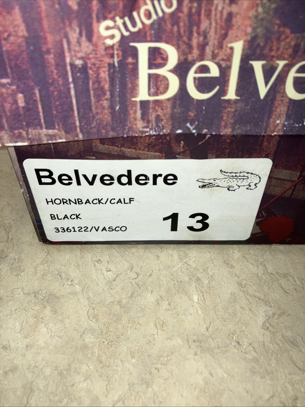 Belvedere Men’s Vasco 336122 Genuine Hornback Crocodile Dress Shoes Size 13