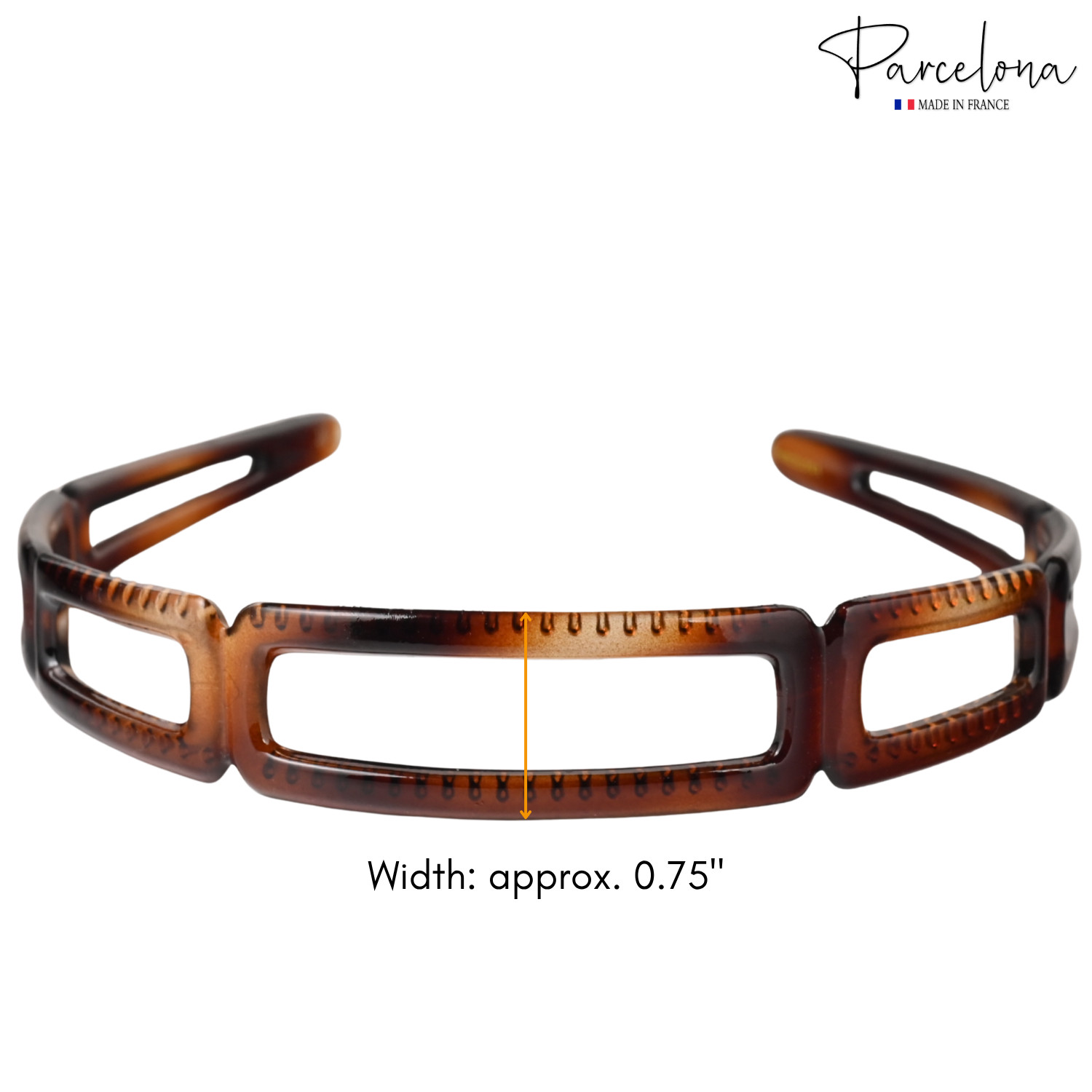 Parcelona Open Geometric Tortoise Acetate Headband French Lightweight Hairband