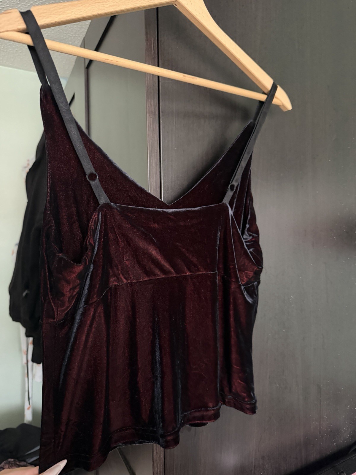Sandro Paris Deep Burgundy Velvet Cami Top Small 8-10 Party Occasion Holiday