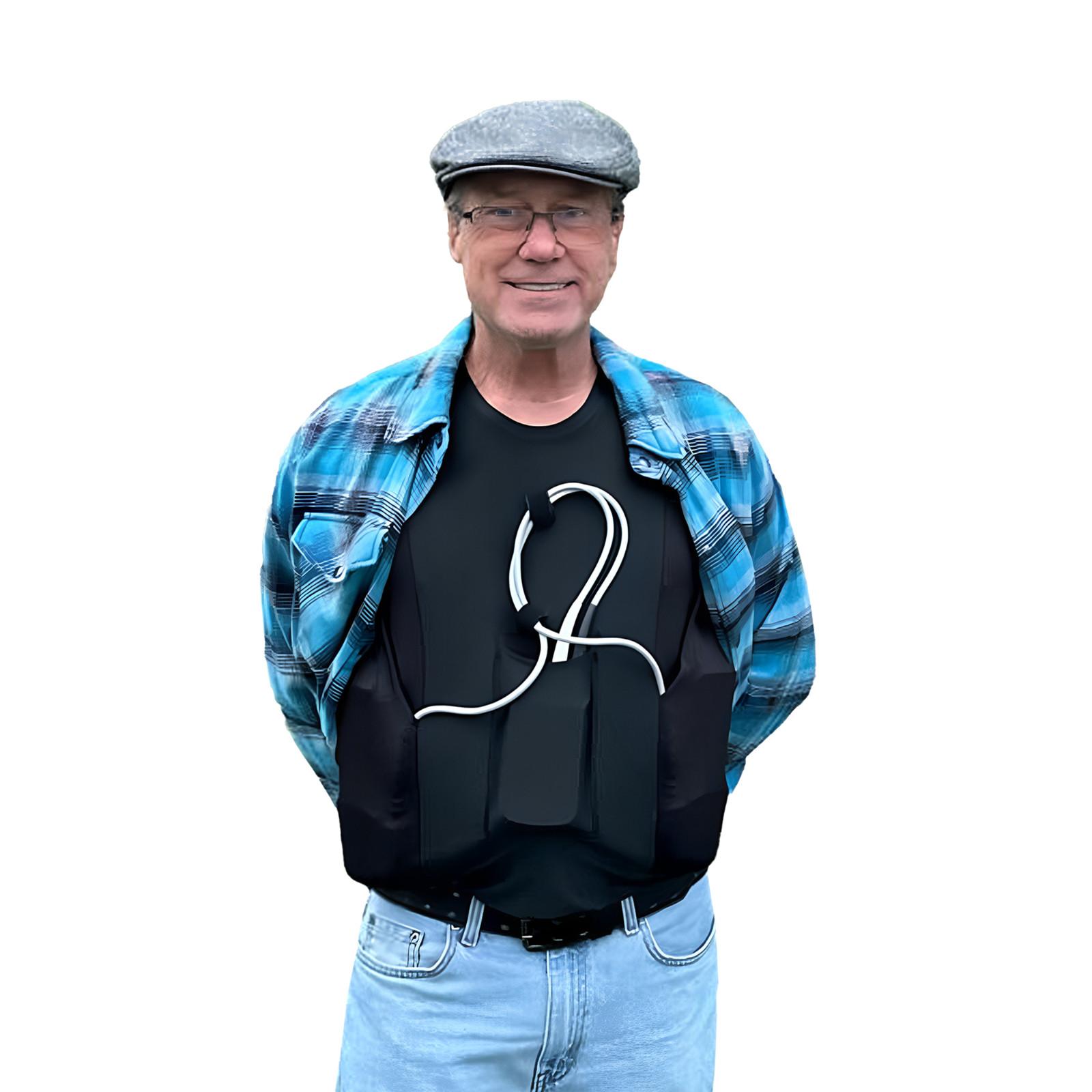 LVAD HeartMate 2 & 3 Men’s T-Shirt Crew Neck LVAD clothing, Medical Wear Black