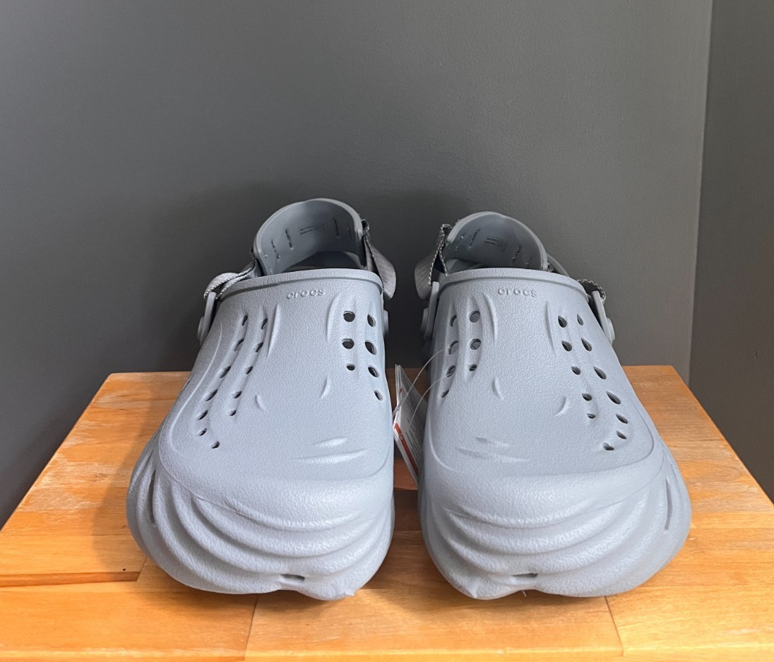 Crocs Concrete (Grey) Echo Clogs US Men 9 / Women 11 NWT