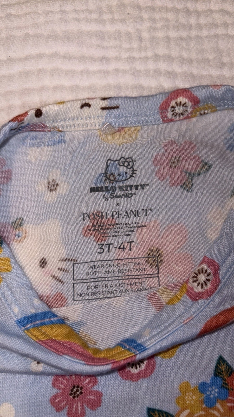 Posh Peanut Hello Kitty Bamboo 2pc Pajama Set Long Sleeve Snug Fit 3T-4T