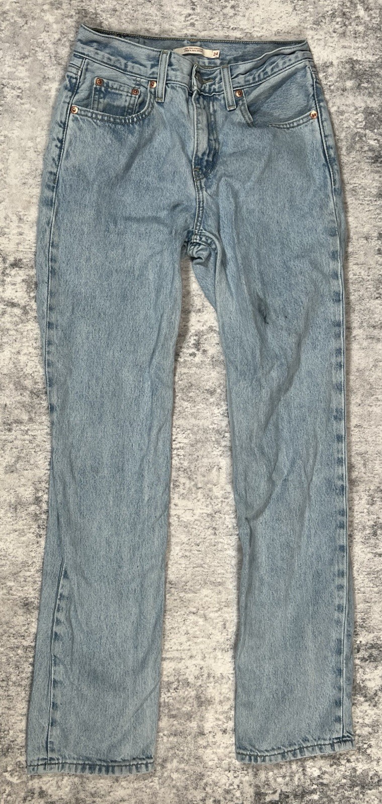 Levi’s Low Pro Straight Womens 24×30 Blue Denim Classic Light Wash 964 Casual