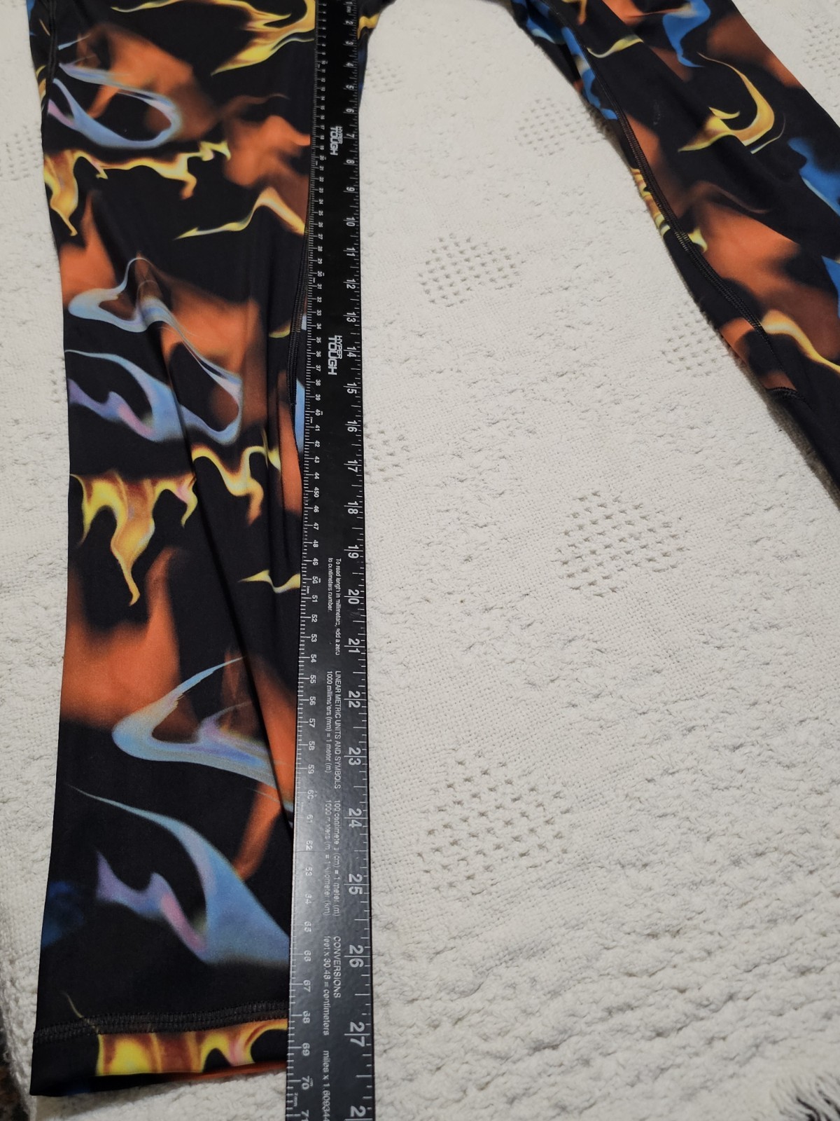 Savage X Fenty Flame Print Leggings Mesh Panel Activewear Multicolor No Tag