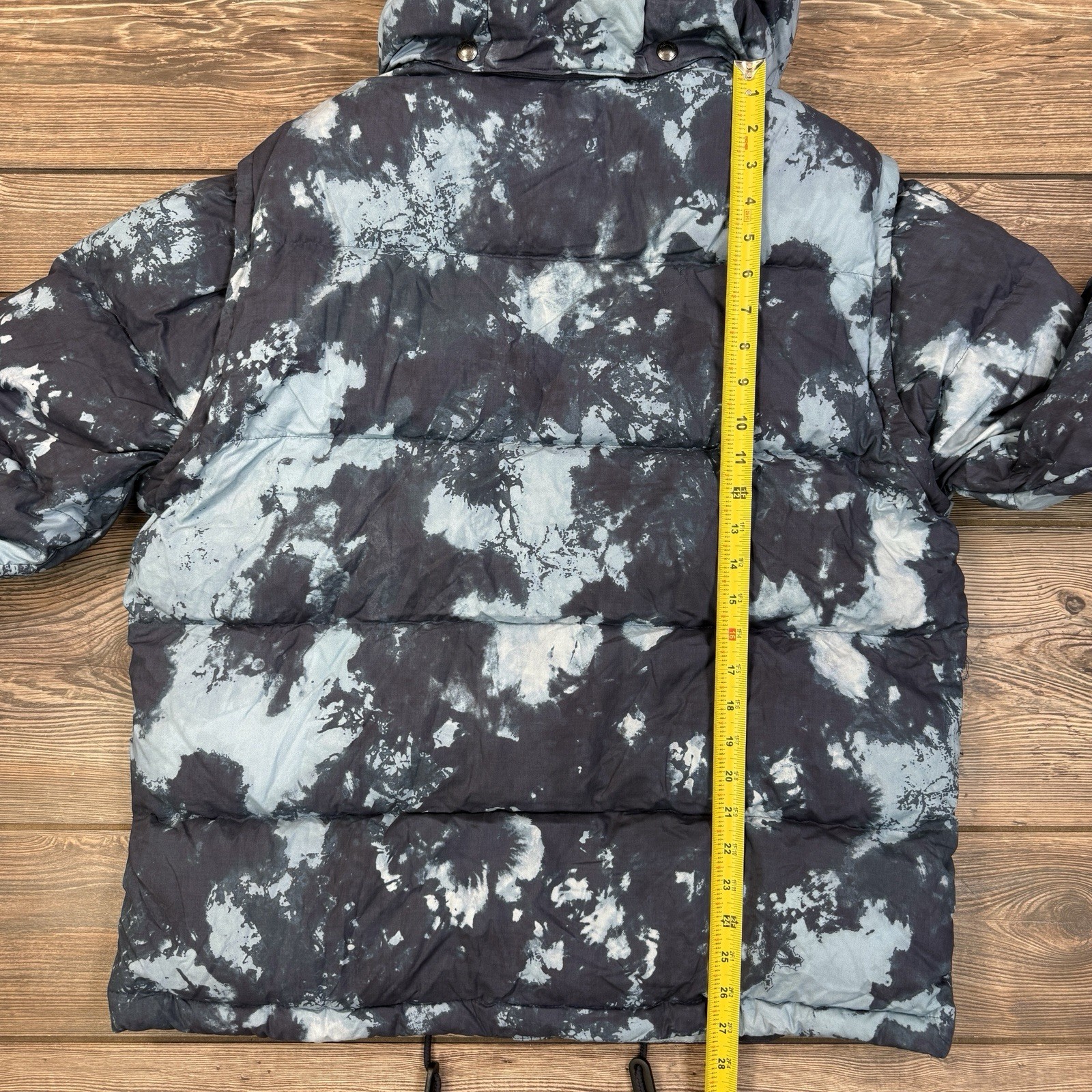 Polo Ralph Lauren Mens Convertible Tie-Dye Down Jacket Vest Hood Blue LARGE NEW