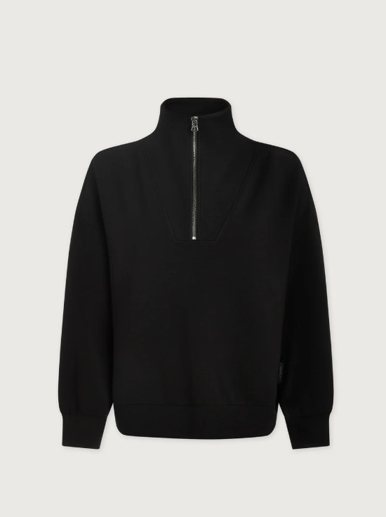 Varley DoubleSoft Hawley Half-Zip Sweatshirt Size XS Black Pullover