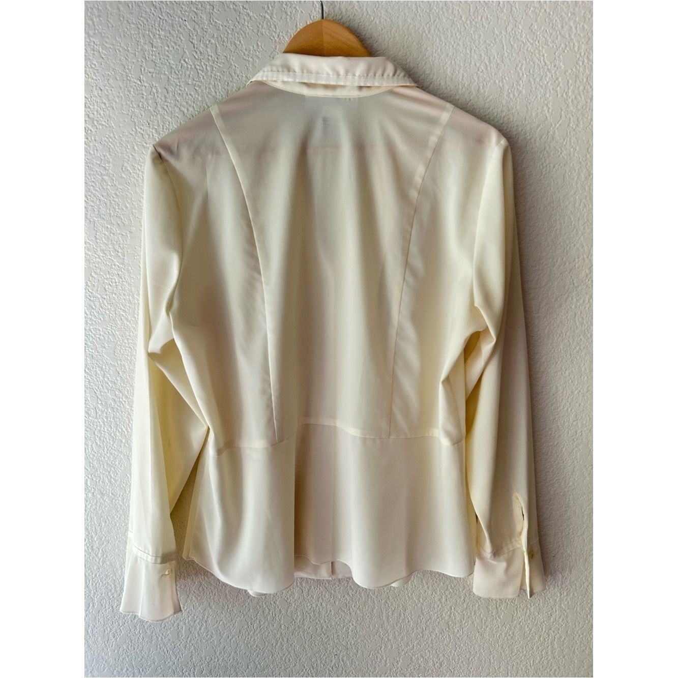 Pearl Promises | Ivory Satin Ribbon Trim Blouse | 90s Bridal
