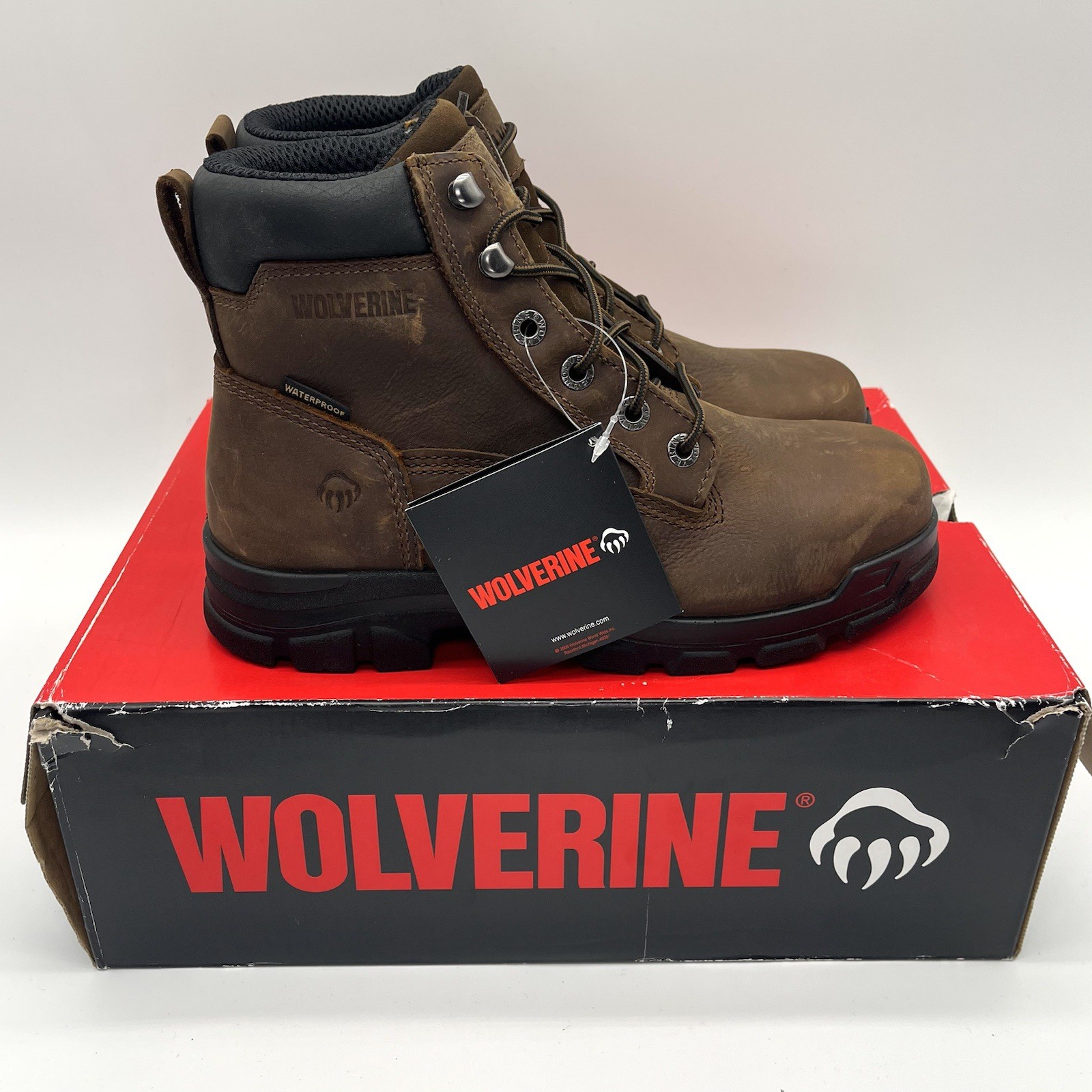 Wolverine Boots Mens 7 EW Steel Toe Chainhand Waterproof SR Slip Resistant NEW