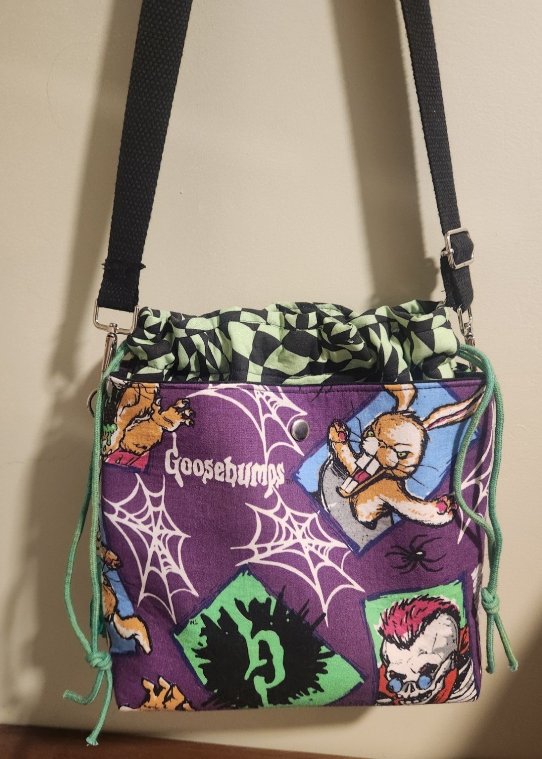 Handmade Goosebumps Drawstring Crossbody Bag