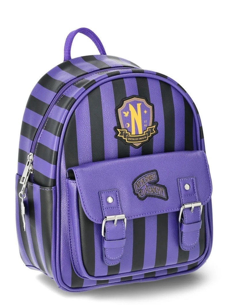 Accessory Innovations Wednesday Addams Nevermore Academy Striped Mini Backpack