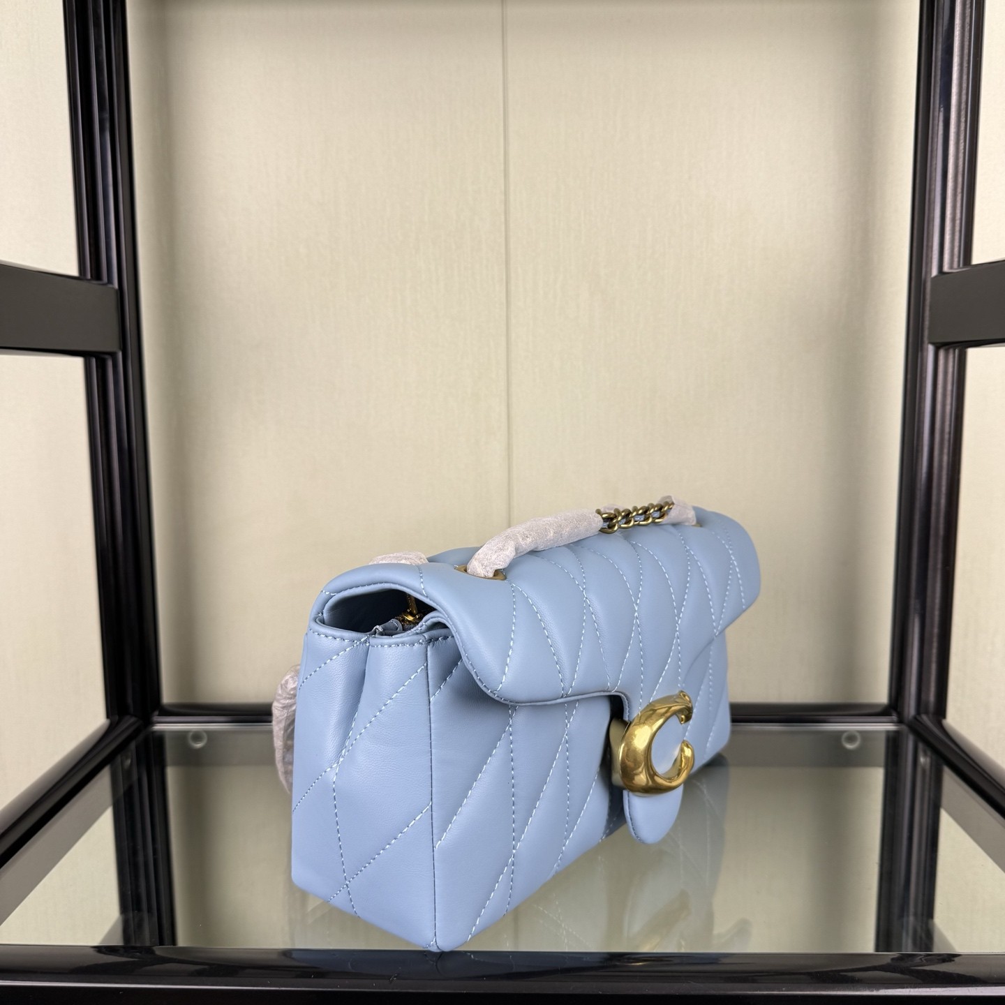 Coach Outlet Tabby Shoulder Bag 26 Pillow Quilting Nappa Brass Bluebell CP150