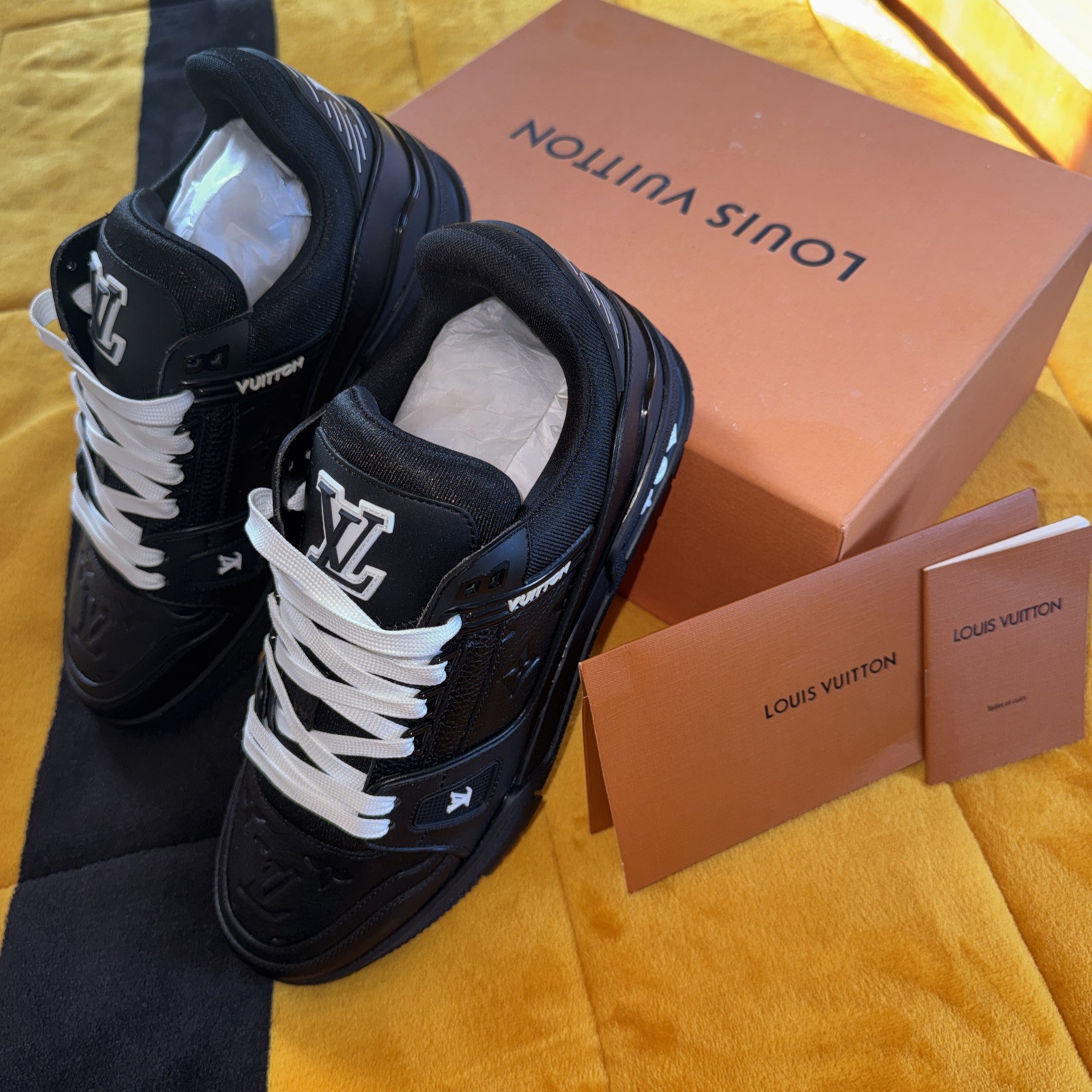 Louis Vuitton LV Trainer Men’s Low Top Leather Sneaker Embossed Monogram