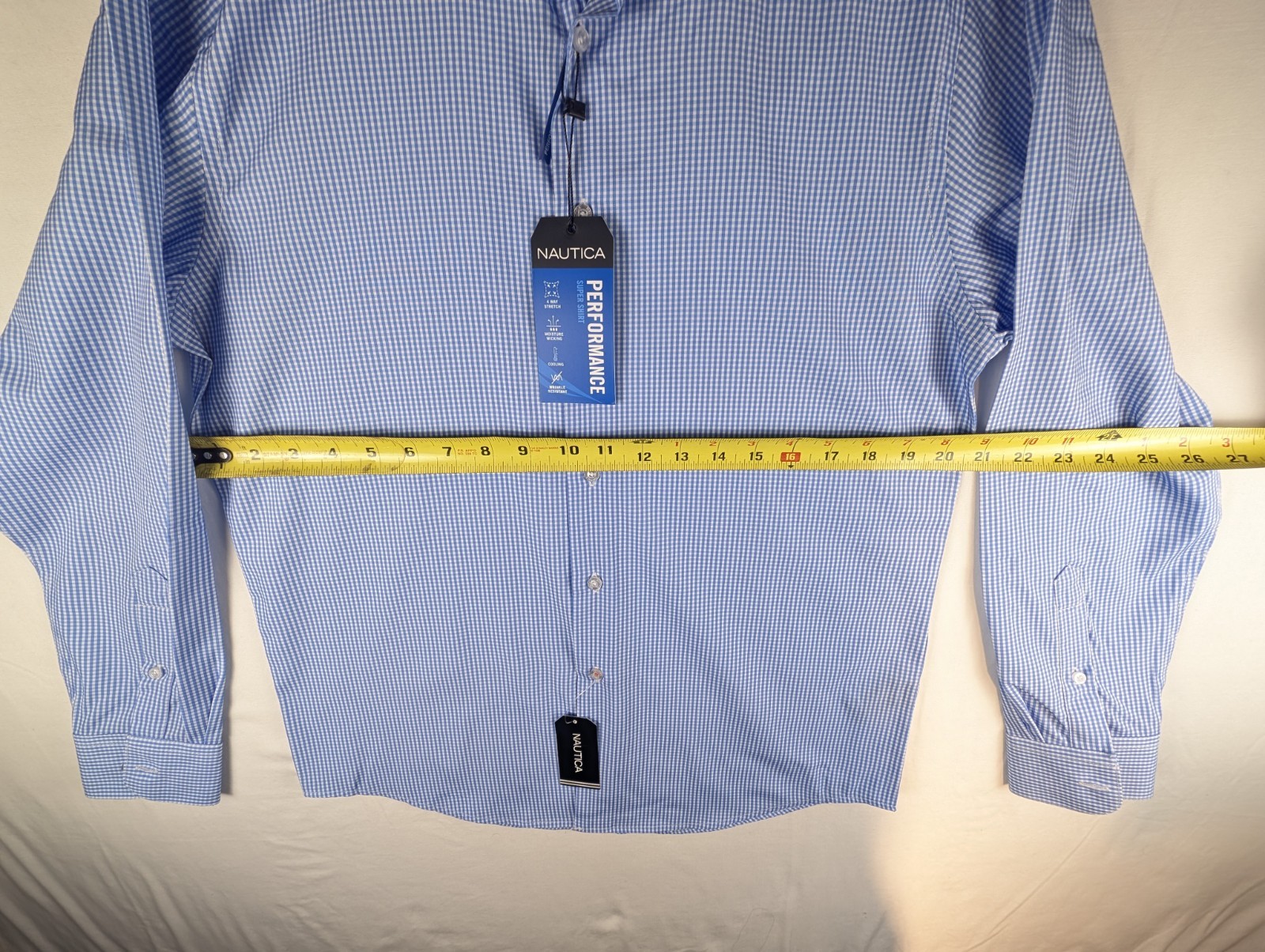 NEW! Mens “Nautica” Polyester Stretch Dress Shirt 15-15 1/2 32-33 MediumSlim Fit