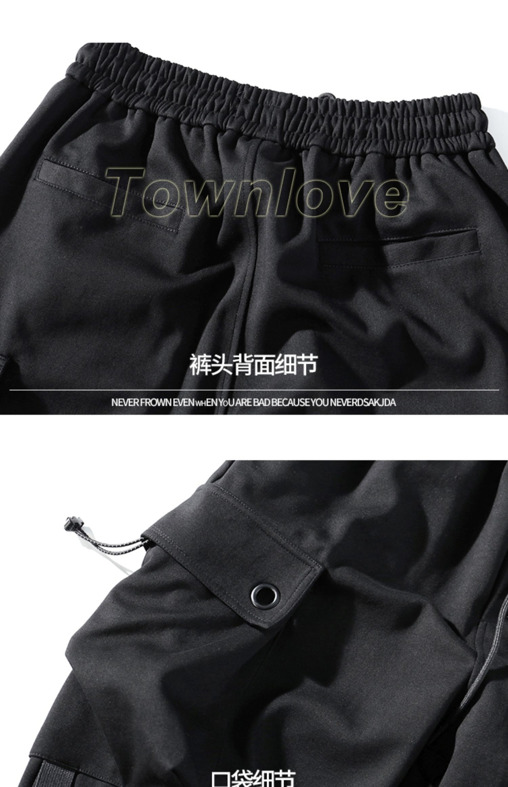 Mens Punk Harem Pants Hip Hop Pockets Cargo Trousers Casual Baggy Streetwear Hot