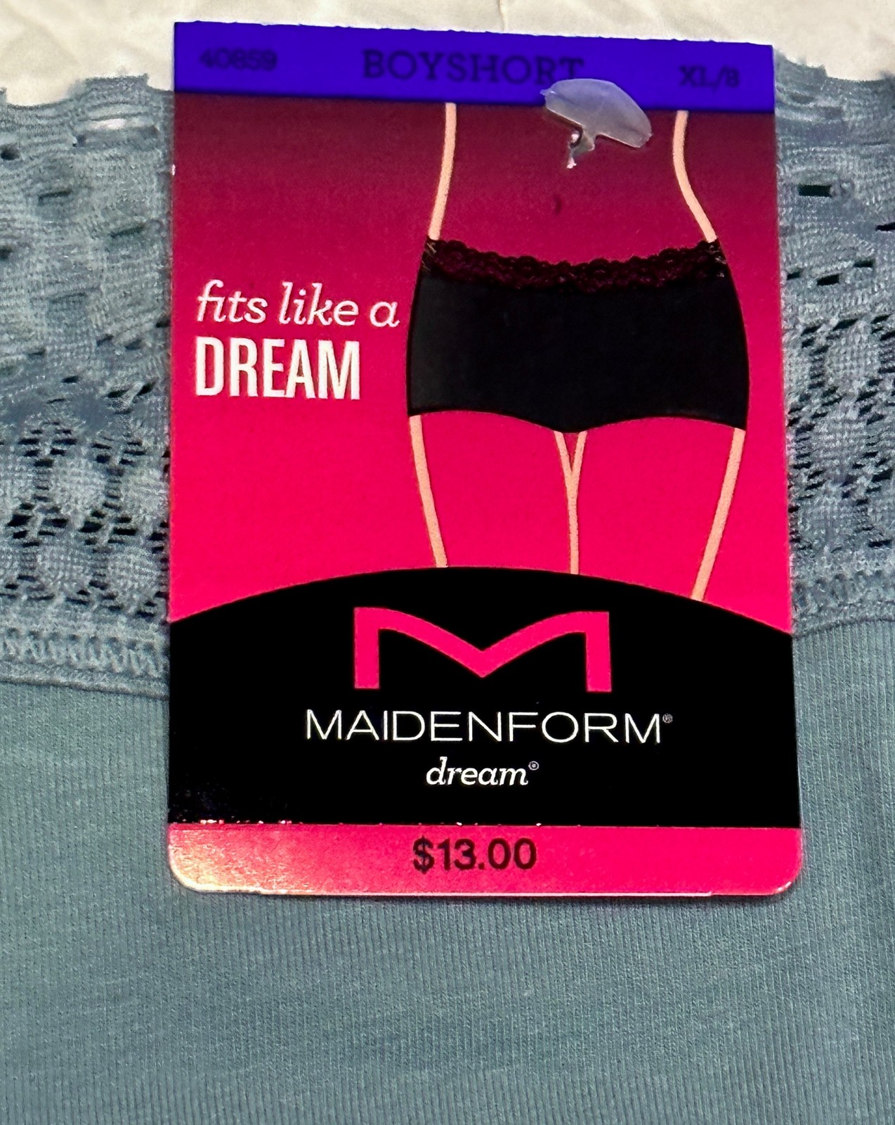MAIDENFORM Dream Cotton Lace Waistband Boyshort Panty Women S 5 M 6 L 7 XL 2XL 9