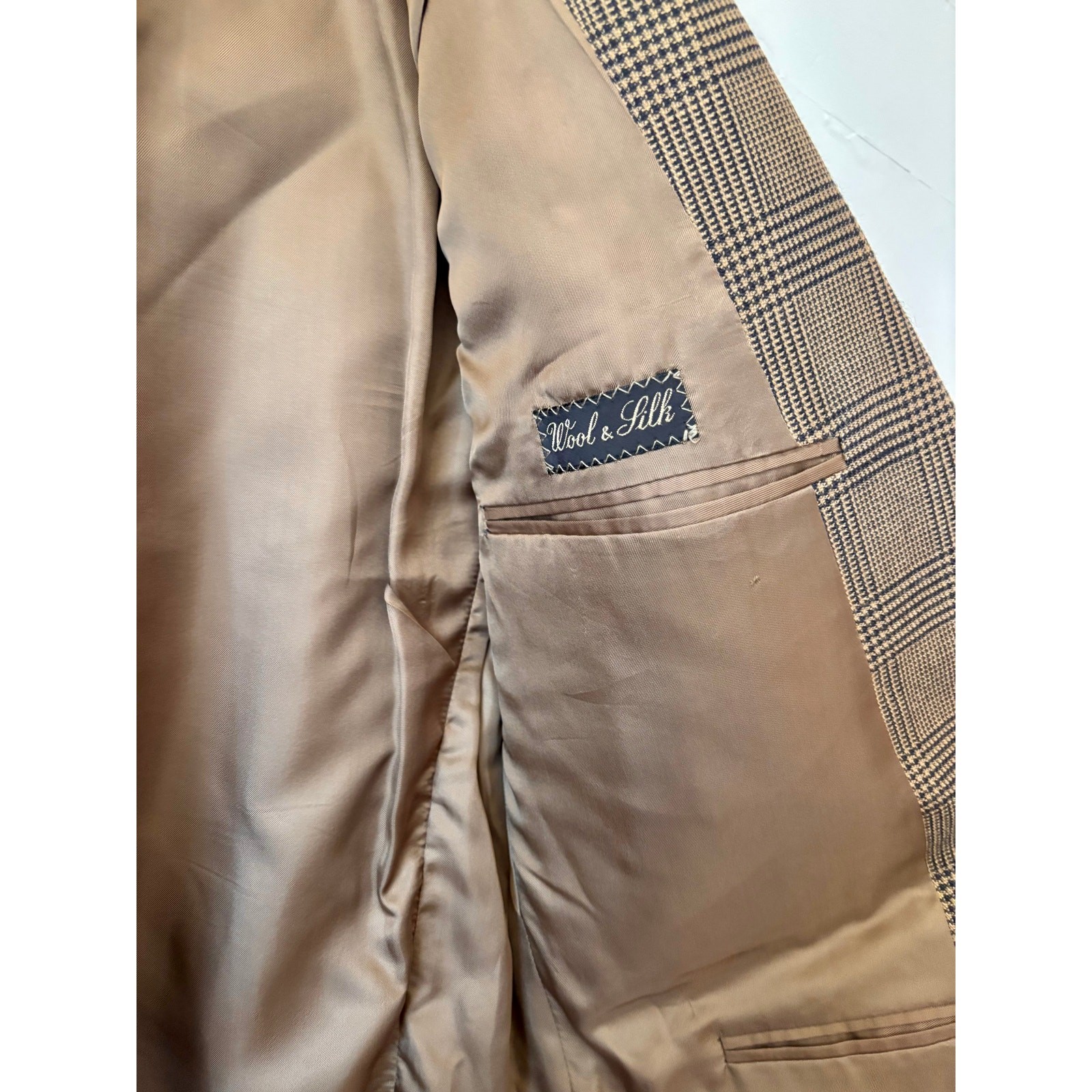 Ermenegildo Zegna Brown Plaid Silk/Wool Sport Coat Blazer Made in Italy– Medium
