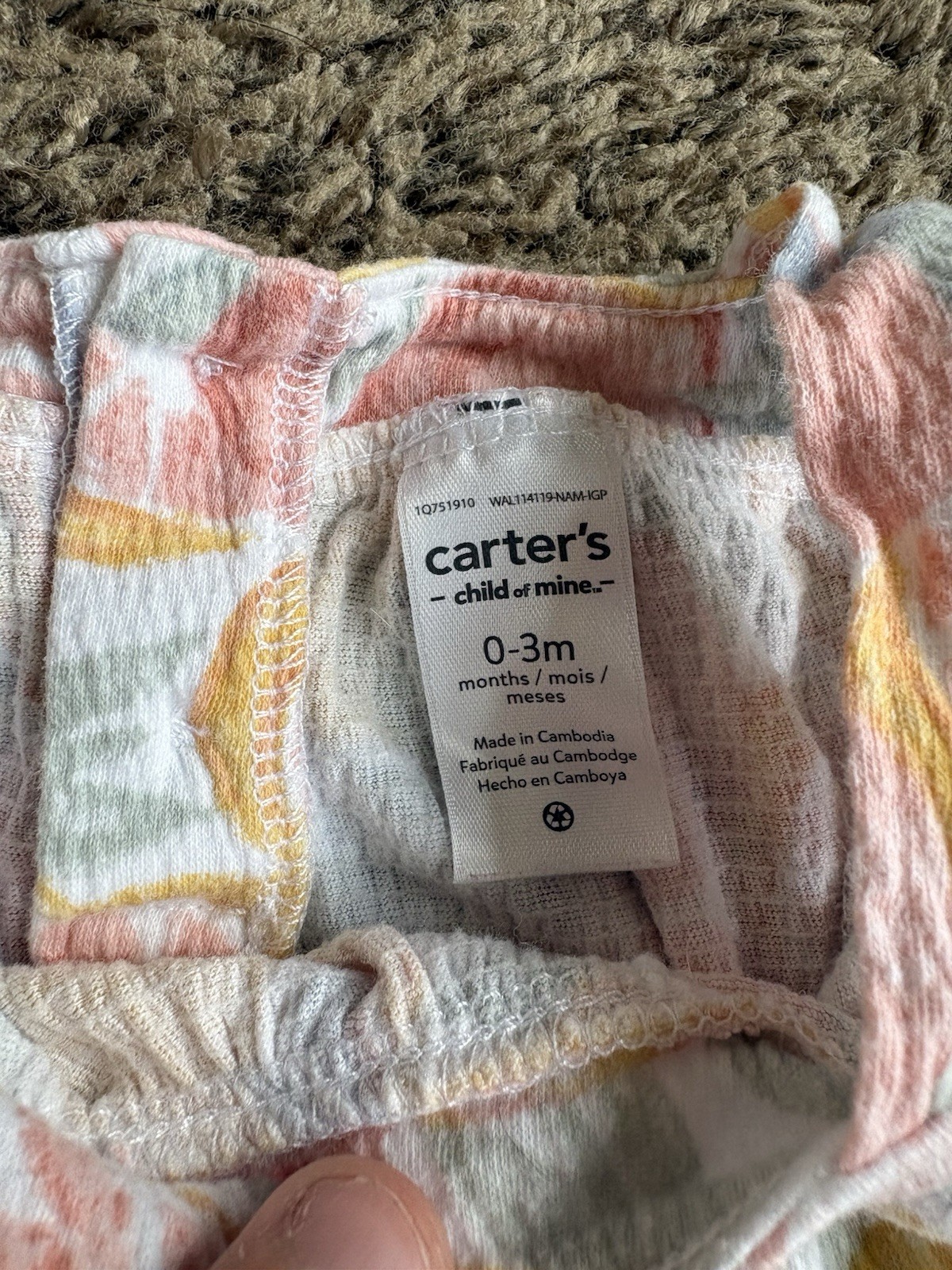 Carter’s Baby Girls 2-Piece Multicolor Floral Sleeveless Top & Bloomers Set 0-3M