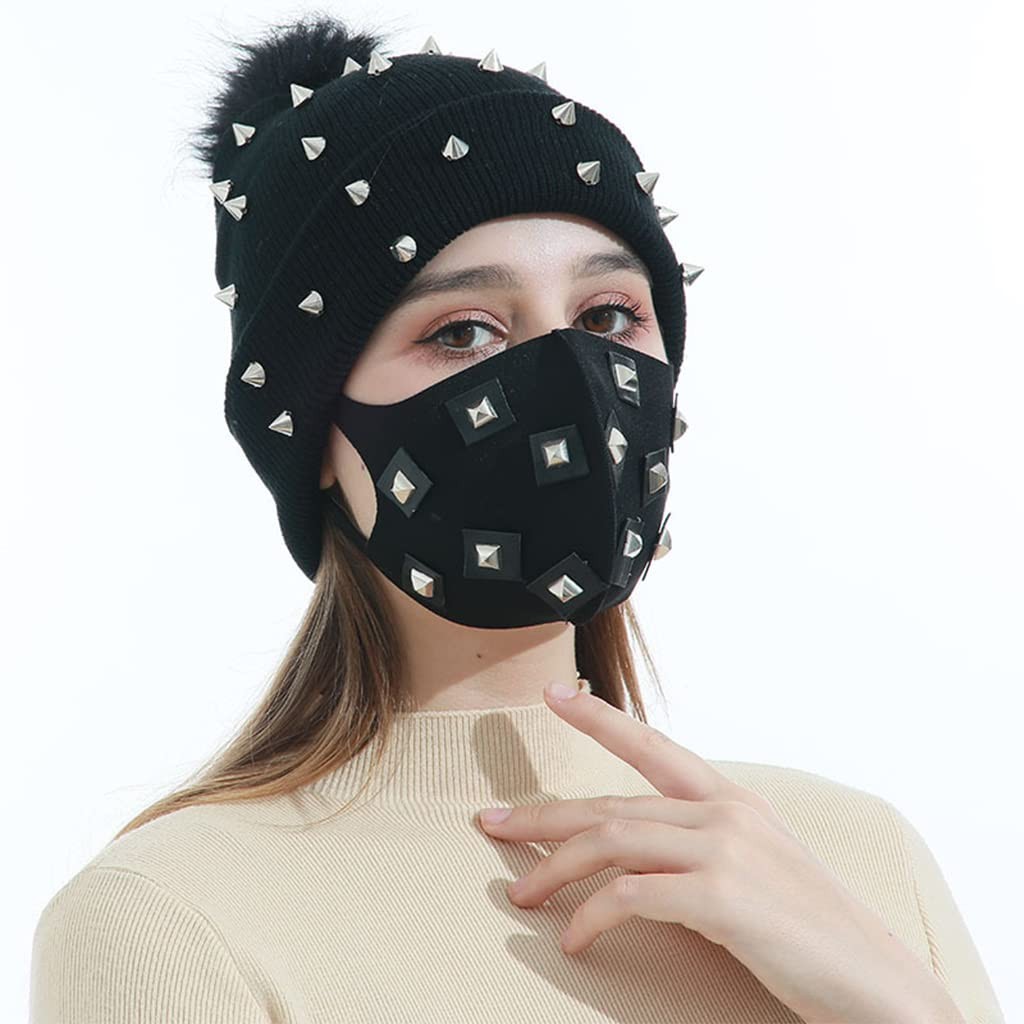 EINCORN Punk Knitted Hat Black as the picture shows, As Picture Shows