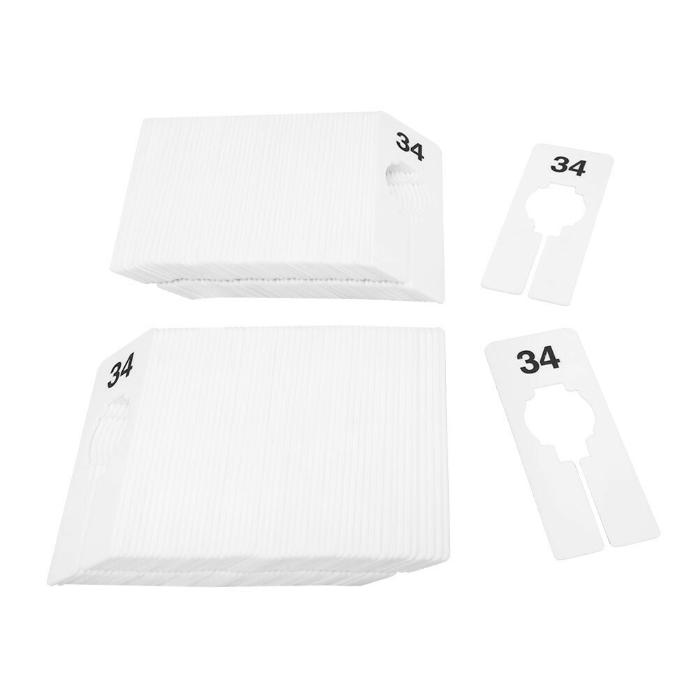 Hangers Retail Clothing 2″ x 5″ Rectangular Plastic Size 34 Dividers 10Pcs White