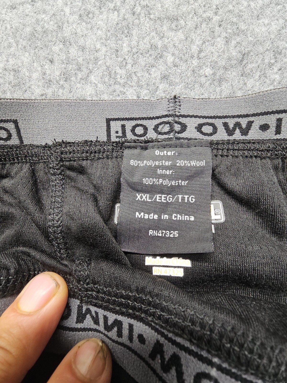 Omni-Wool Long Johns Mens “Size XXL” Black Thermal Base Layer Underwear Bottoms