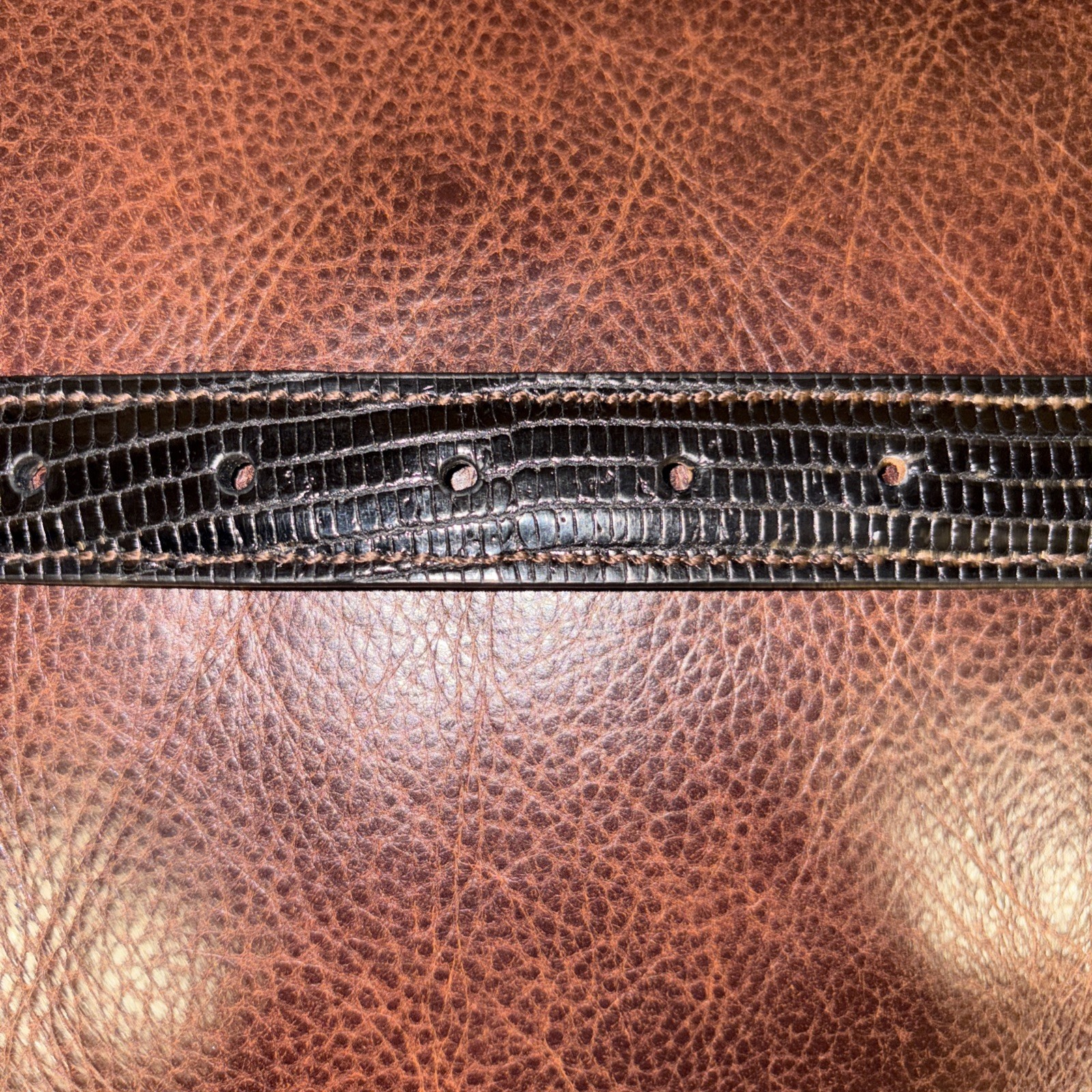 J. Hilburn Genuine Varanus Lizard Leather Belt Sz 41 Interchangeable Buckle USA