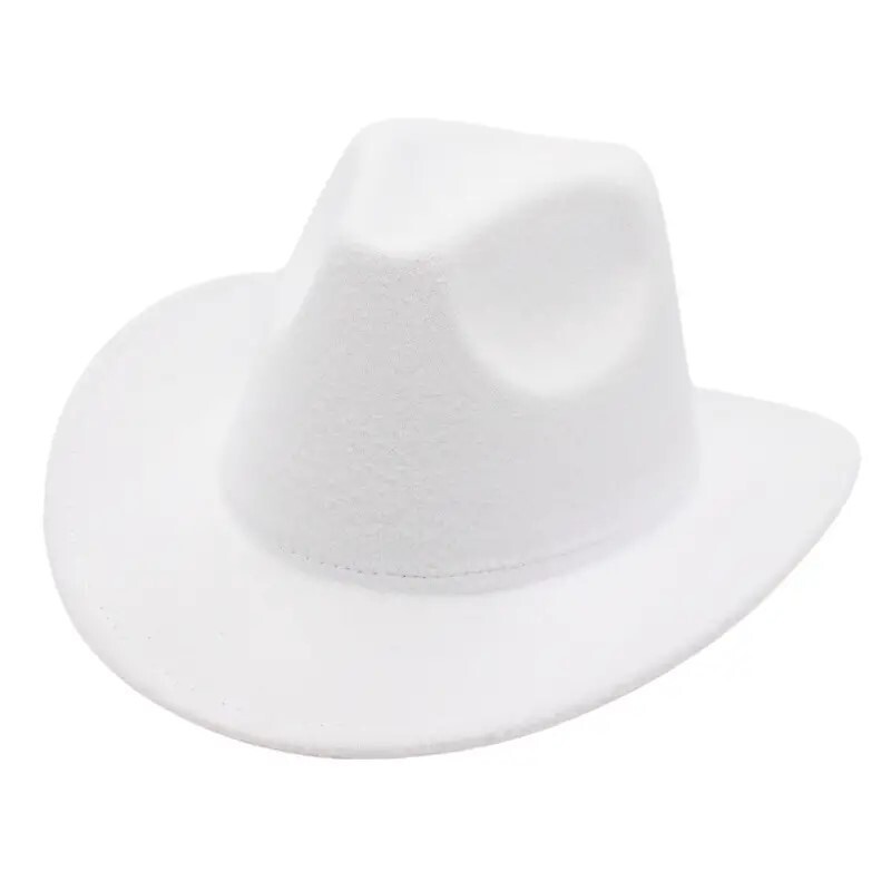 White Western Cowboy, Cowgirl Hat, Adjustable Cotton & Polyester, Men Women