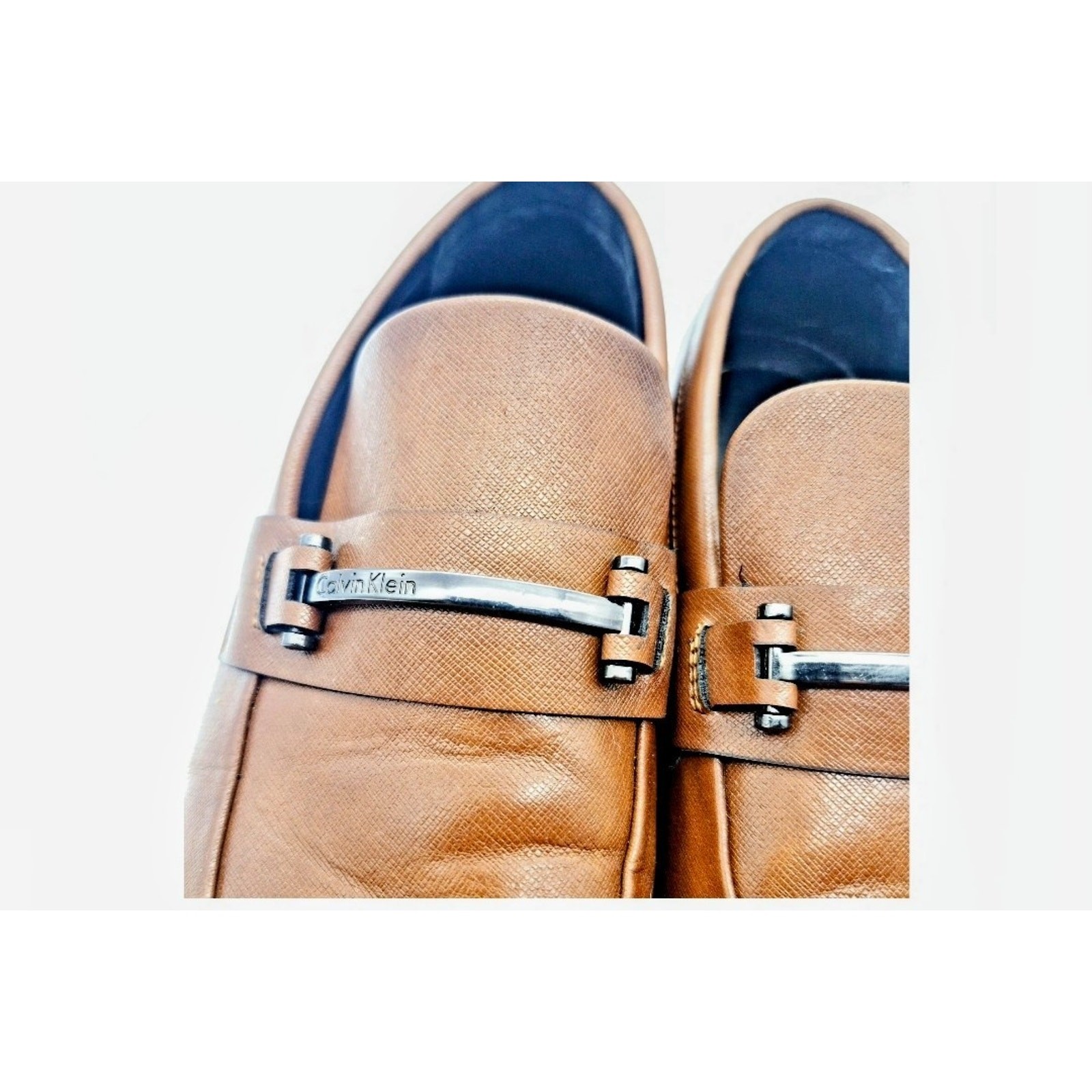 Calvin Klein Men’s Malcome Tan Bit Loafers Slip-On Shoes Size 9.5 M Preppy Style