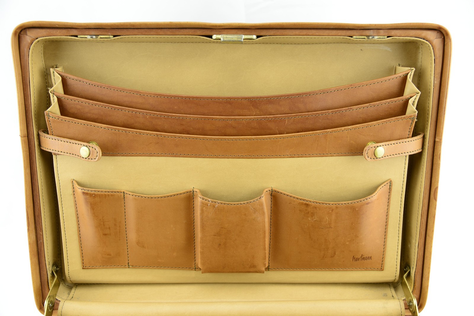 Hartmann Luggage Belting Brown Leather Briefcase Attache 18 x 13 x 5 Inches