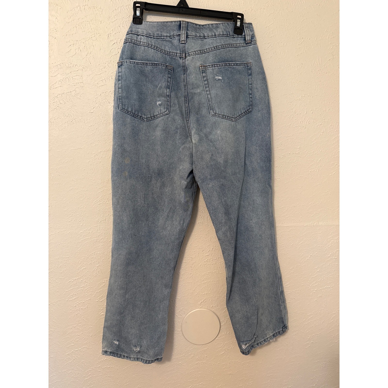 Rewash High Rise Distressed Jeans Light Wash Blue Denim Size 9 29