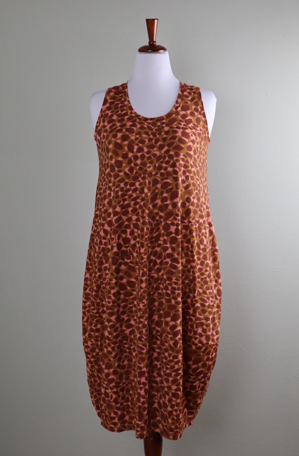ALEMBIKA $235 Stretch Pebble Leopard Print Lantern Tank Dress Size 3 US 10 / 12