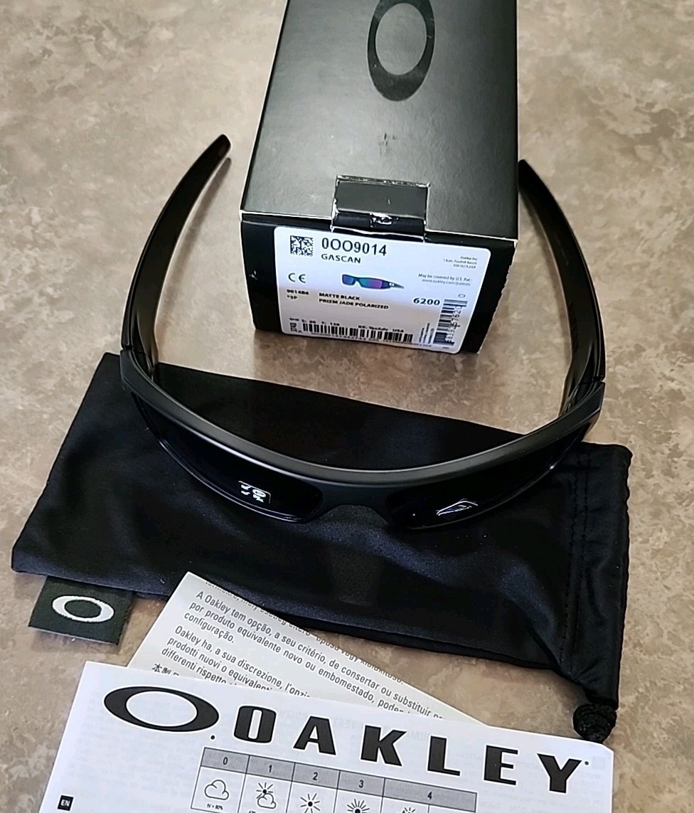 🔥 OAKLEY Gascan POLARIZED Sunglasses Hi Res Matte Black/Prizm Jade Green OO9014