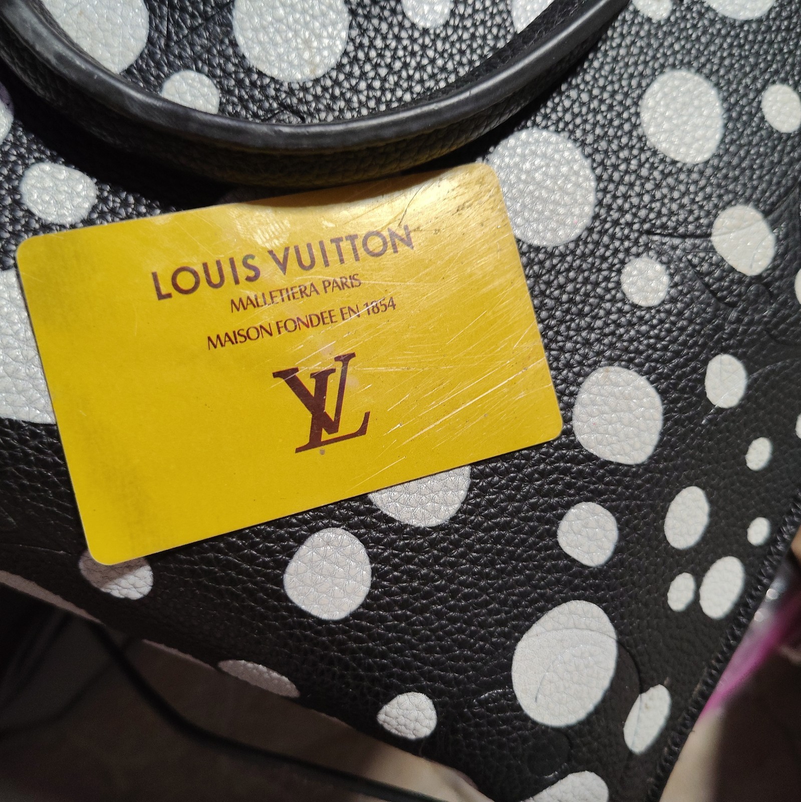 Louis Vuitton Black & White Polka Dot Large Tote Bag w/ Dust Bag, Logo