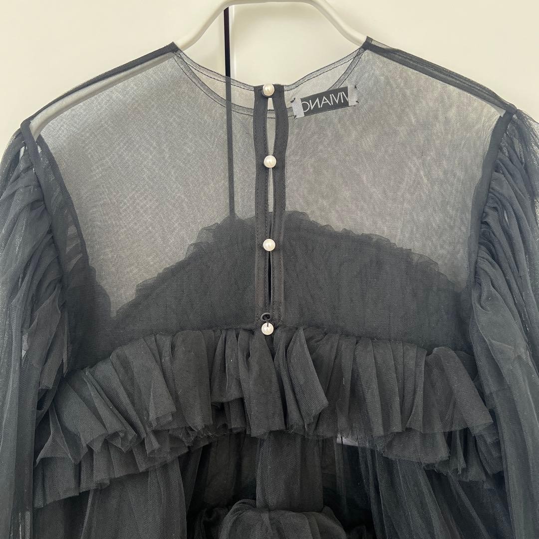 VIVIANO Layered Tulle Blouse Top Size M Studious Limited Edition