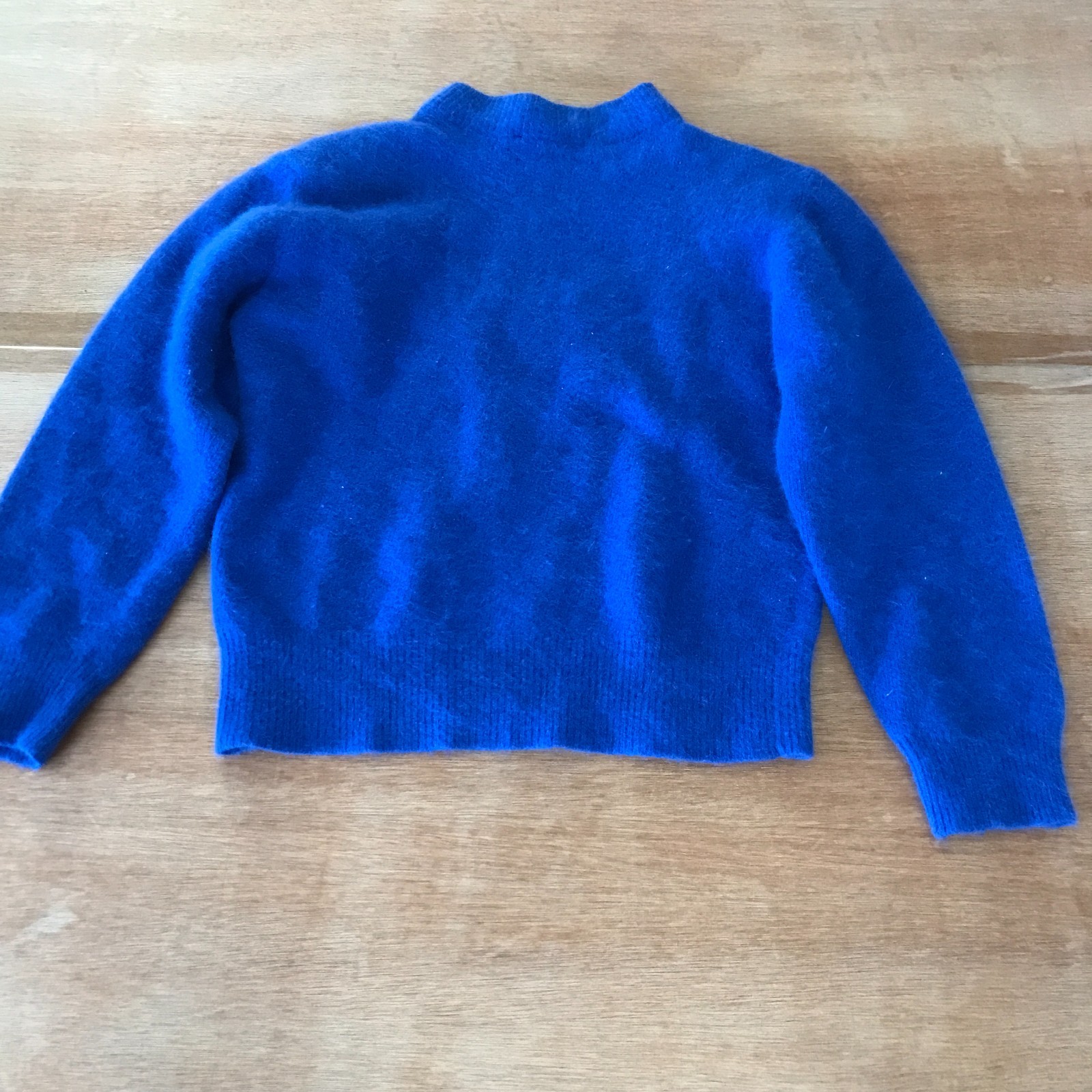 Club Classic Sweater Women S Blue Angora Rabbit Hair Lambswool Long Sleeve
