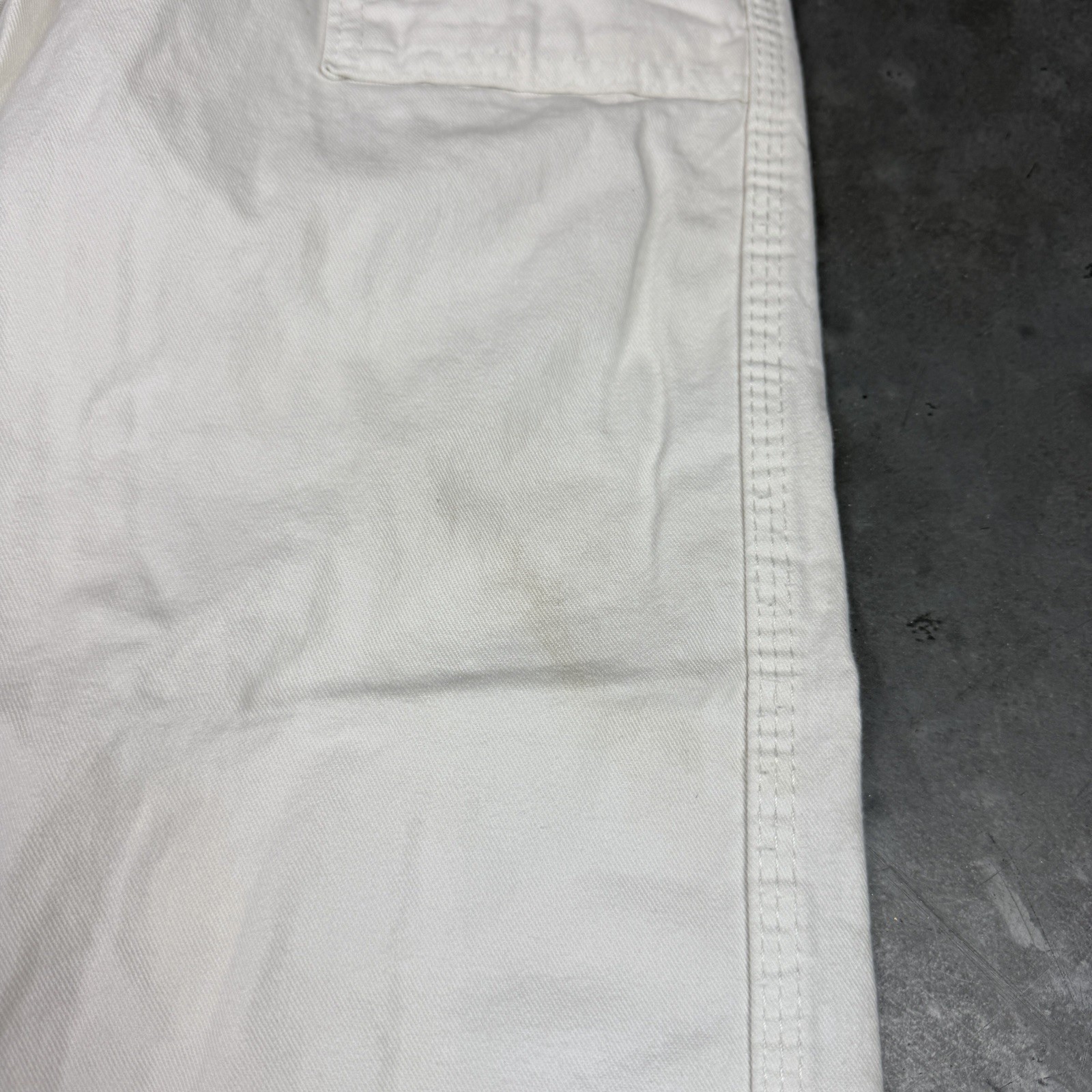 Dickies Carpenter Pants Mens 30×29 White Workwear Flaws Preowned