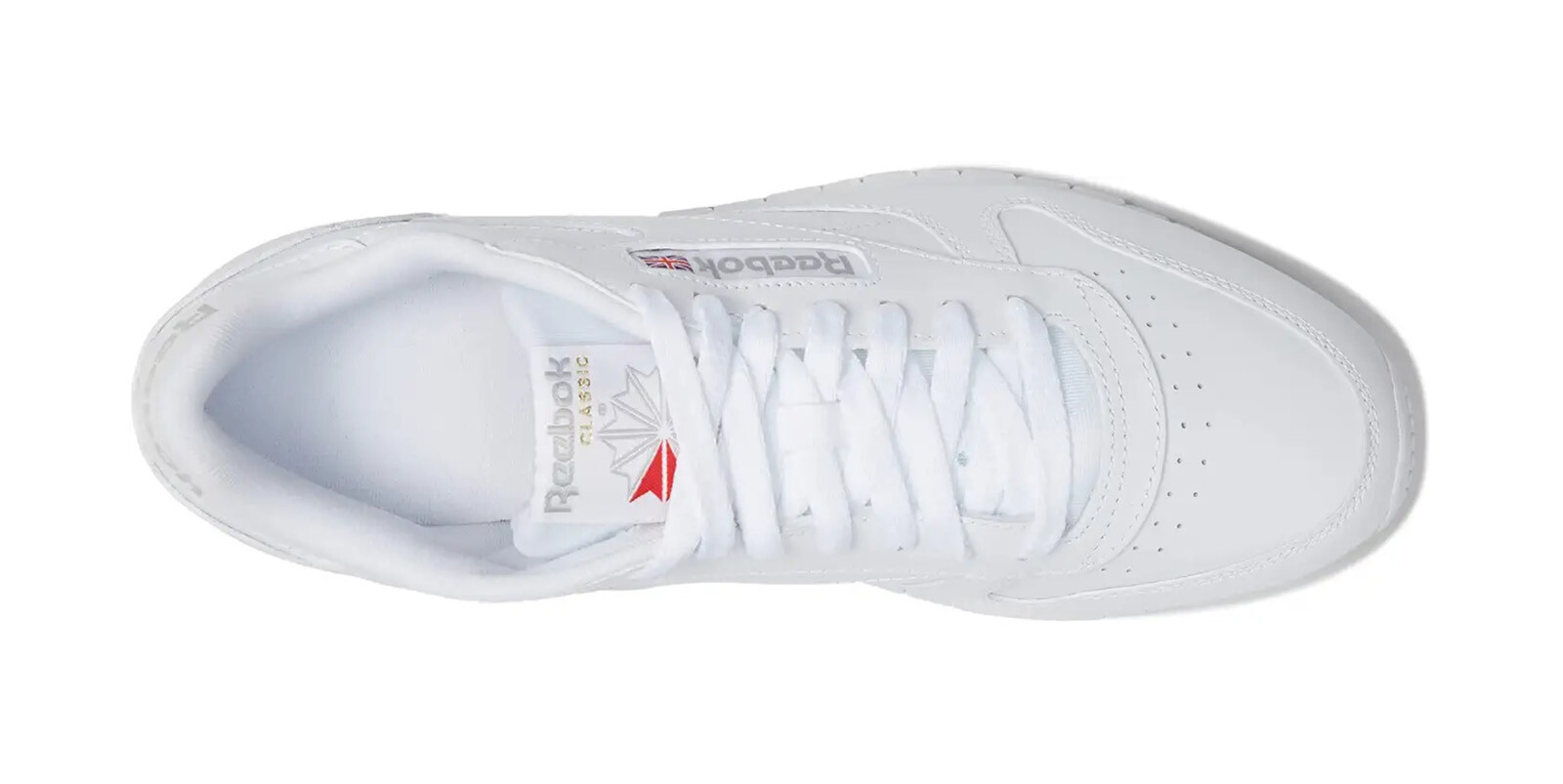 Reebok Classic Leather White White Grey Mens Shoes Fashion Sneakers New