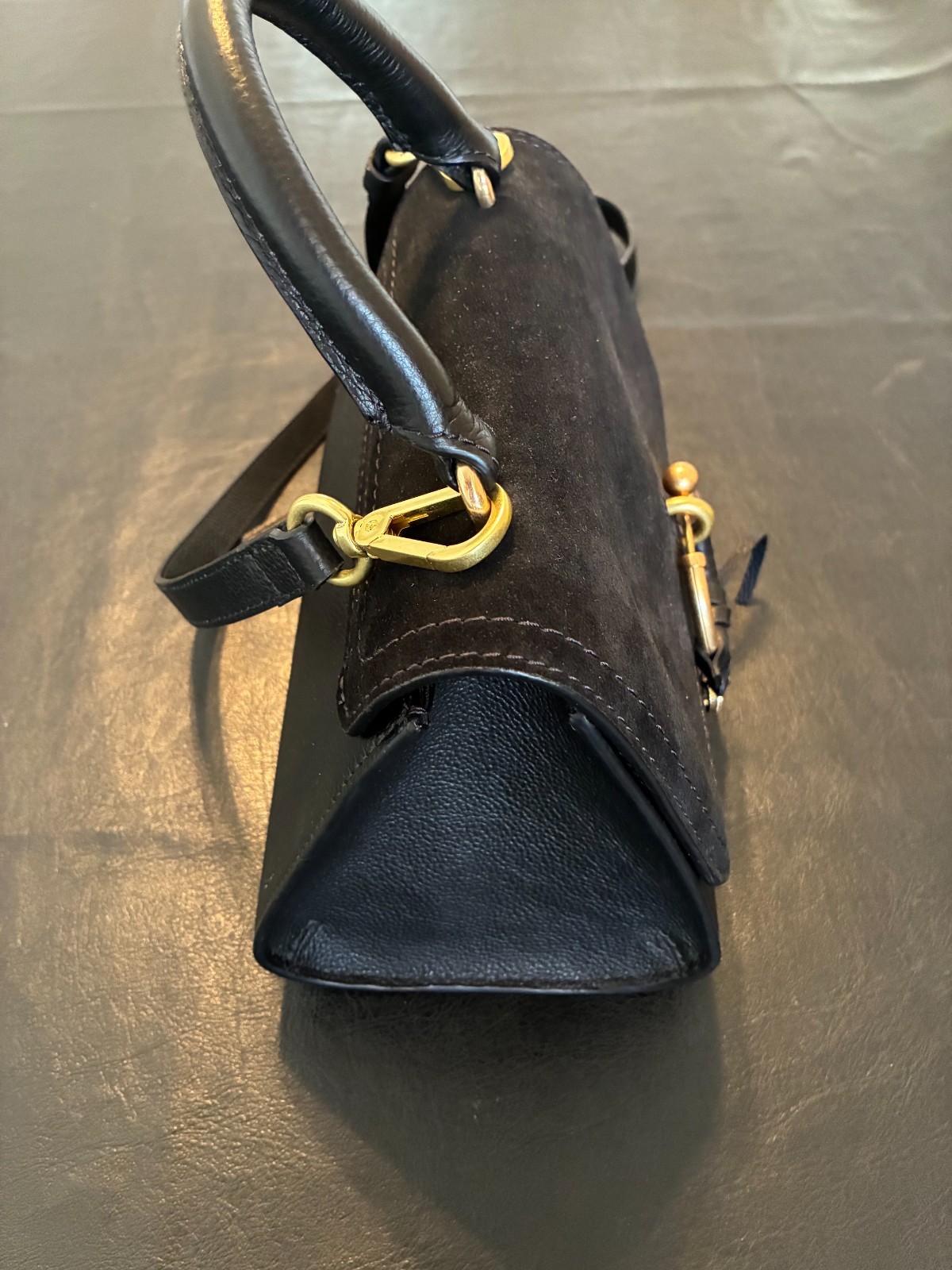 See By Chloé Black Leather Crossbody Bag/Suede Joan Bag Chloe