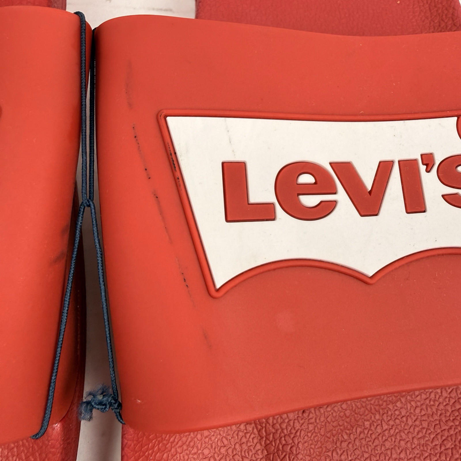 Levi’s Men’s Logo Slide Sandals Red Slip-On Rubber Upper US 12