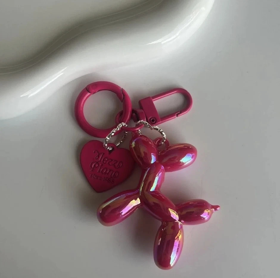 1pc Cute Jelly Balloon Dog Keychain Cartoon Pendant Unisex Key Accessory
