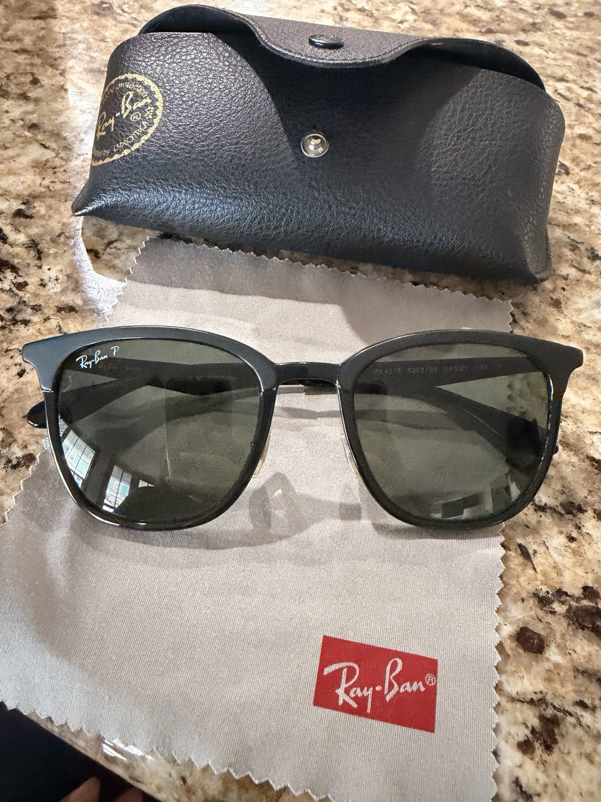 Ray-Ban RB 4274 Square Polarized Sunglasses Black Frame